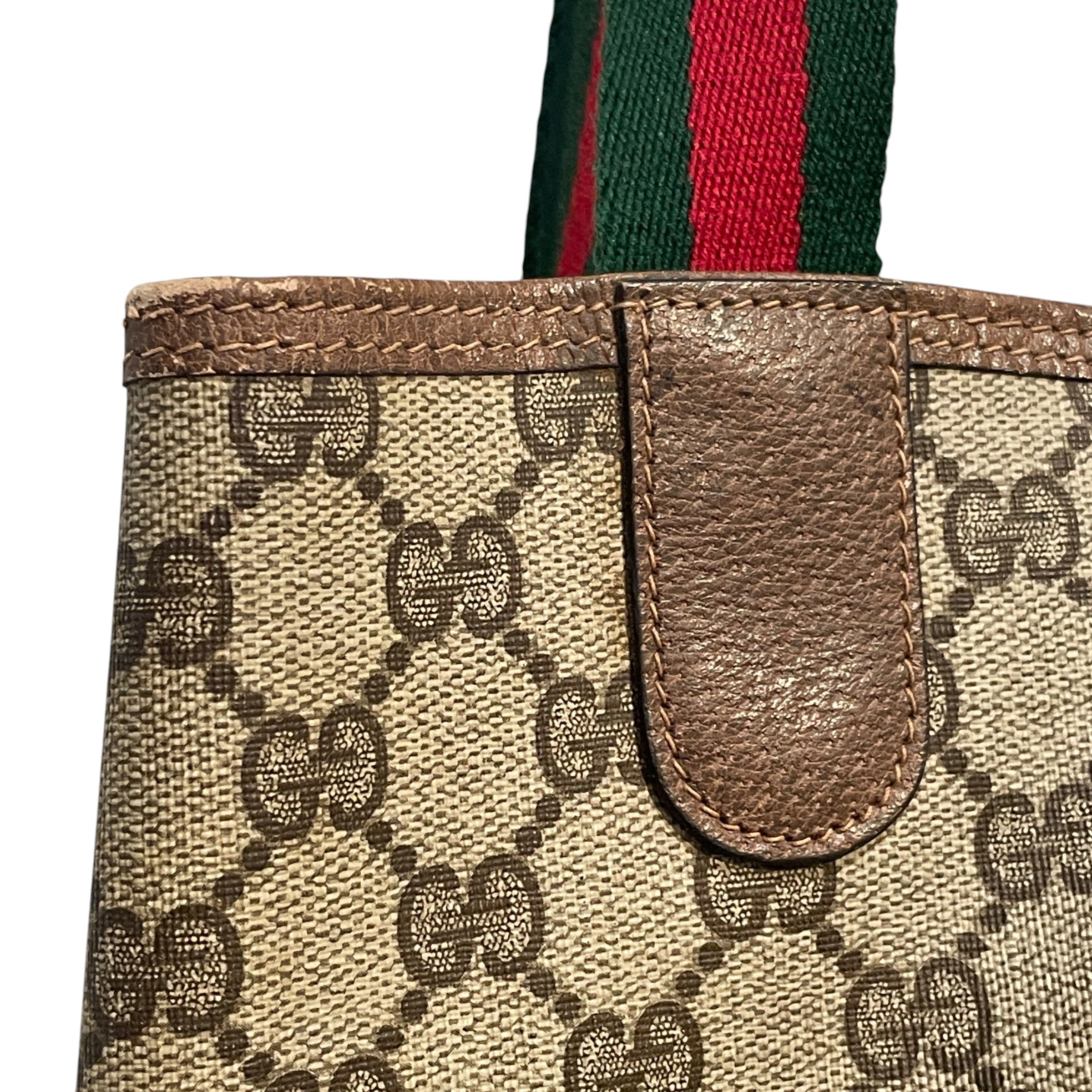 GUCCI/Tote Bag/Monogram/Leather/BRW/GG Supreme Canvas Tote view 7