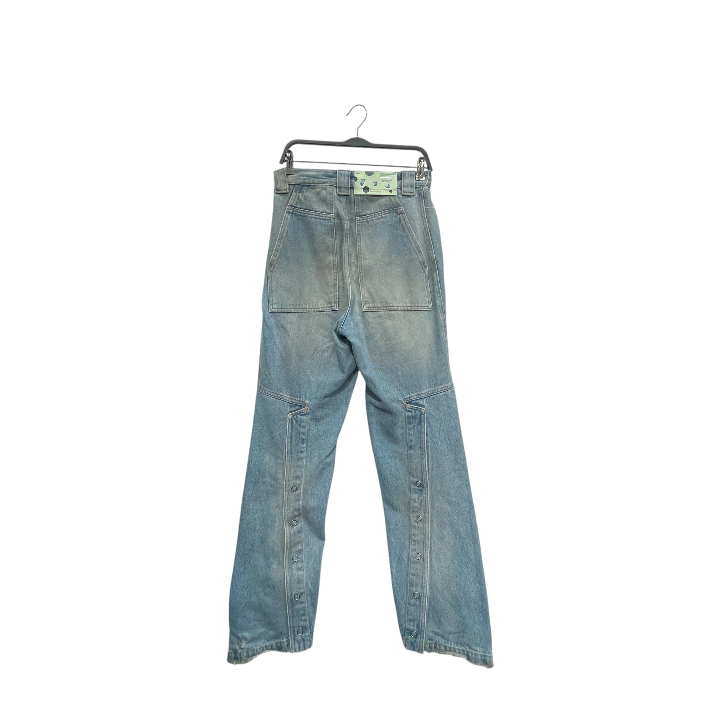 OFF-WHITE/Straight Pants/28/Cotton/BLU/SAFETY PIN ZIPPER\POCKET FRONT view 2