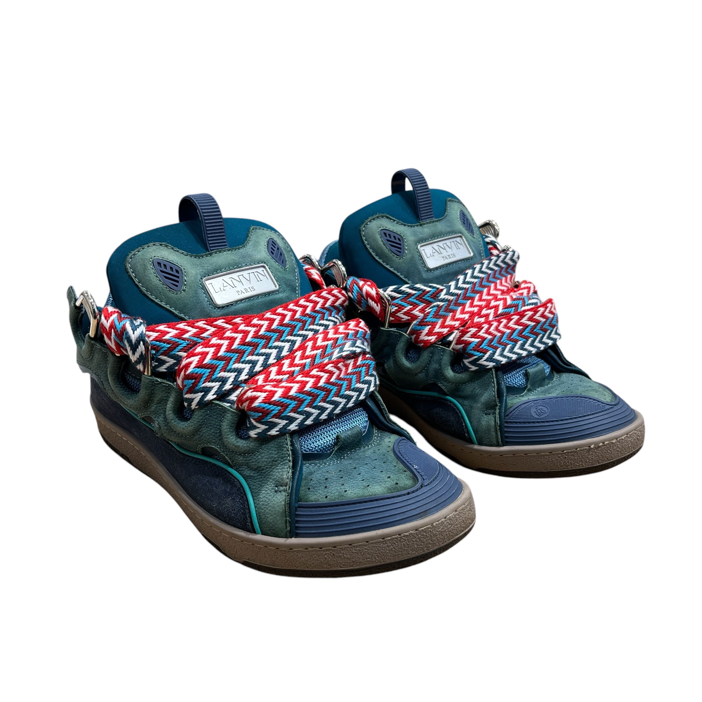 LANVIN/Low-Sneakers/EU 45/Suede/BLU/CURB "TAURUS BLUE' view 1