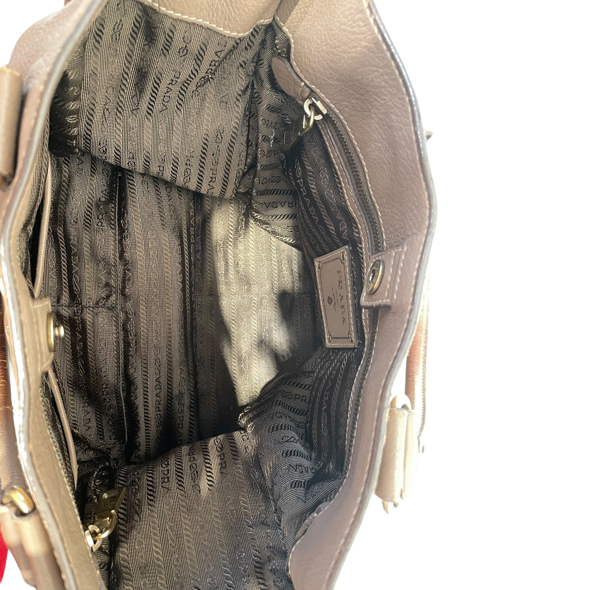 PRADA/Cross Body Bag/Leather/BRW/cross bag view 3
