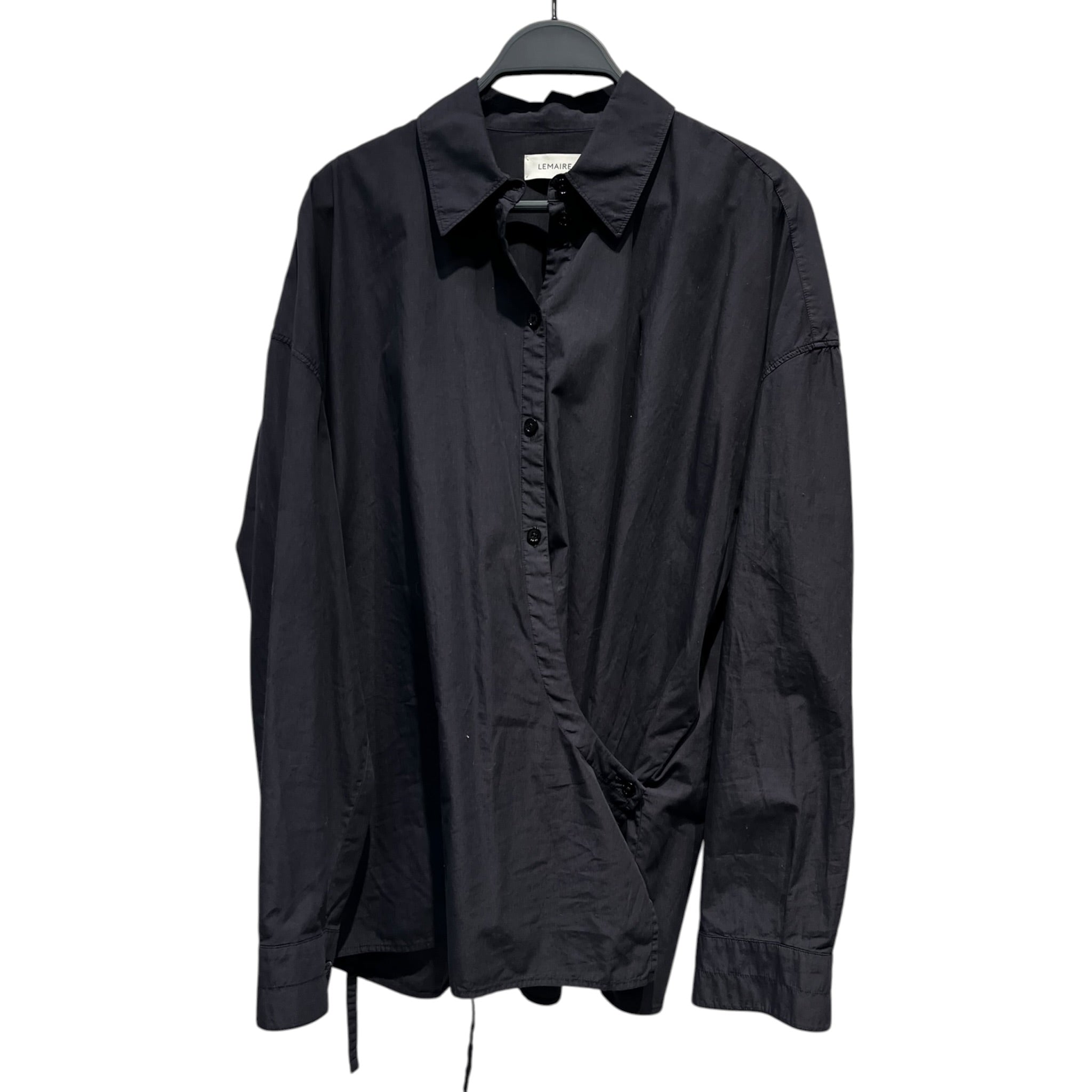 LEMAIRE/LS Blouse/42/Cotton/NVY/Straight Collar Twisted Shirt view 1