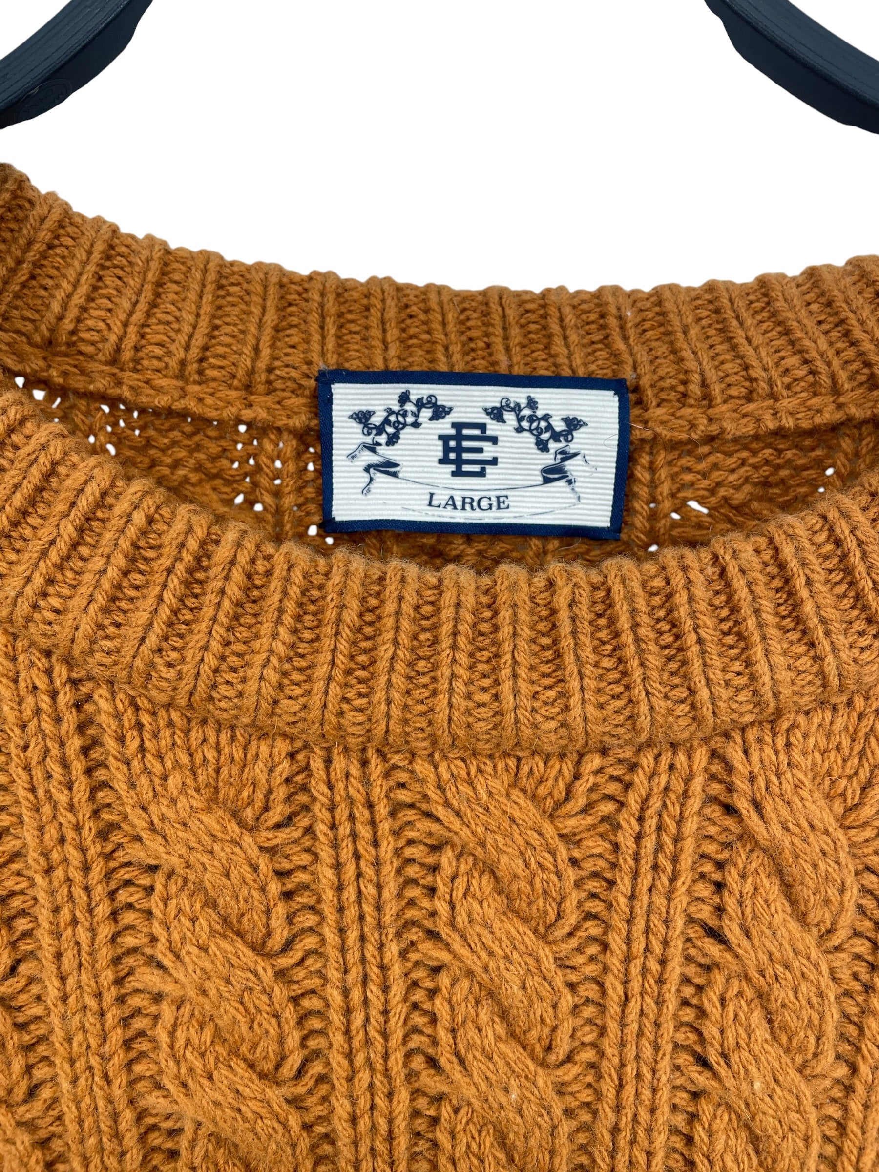 Eric Emanuel/Heavy Sweater/L/Border/Cotton/ORN/ view 2
