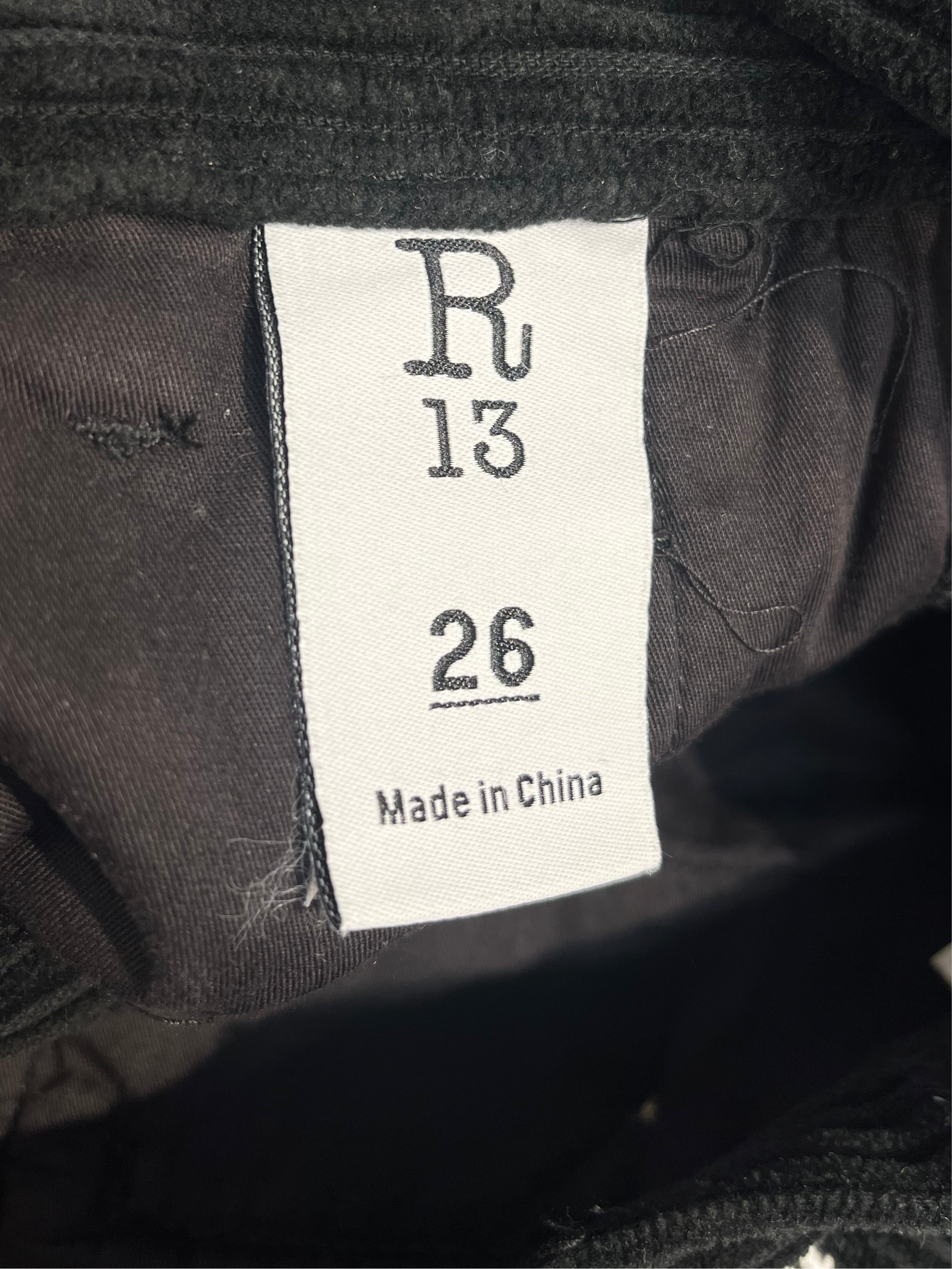 R13/Bottoms/26/Cotton/BLK/EMBROIDERED LOGO CORDUROY view 6