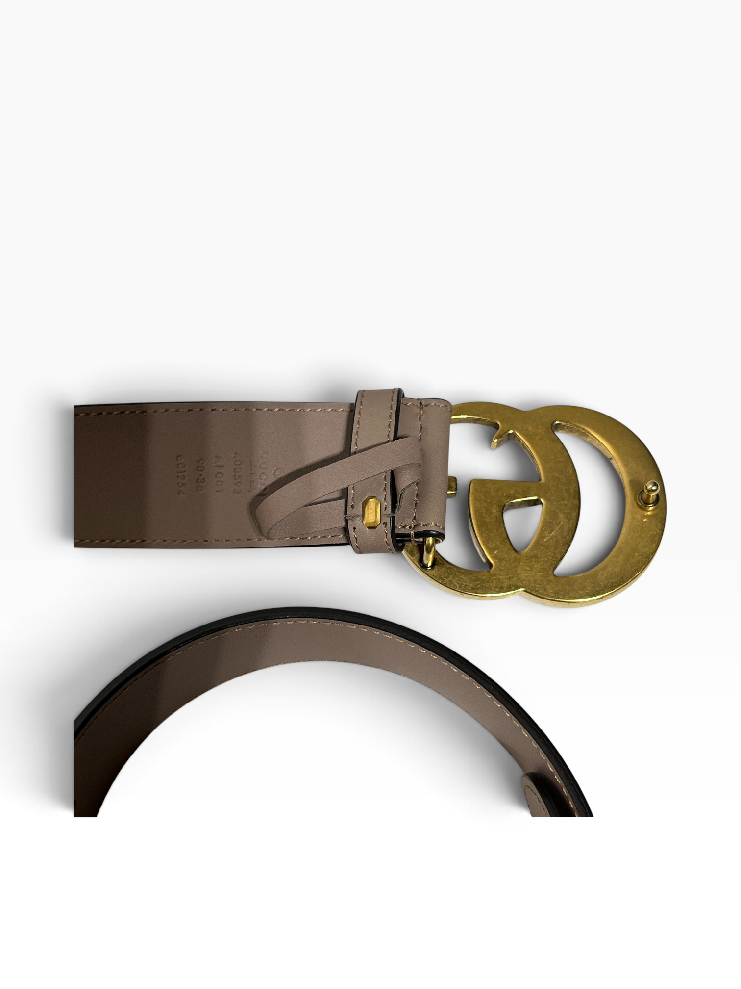 GUCCI/Belt/Leather/BEG/M's/GOLD GG view 3