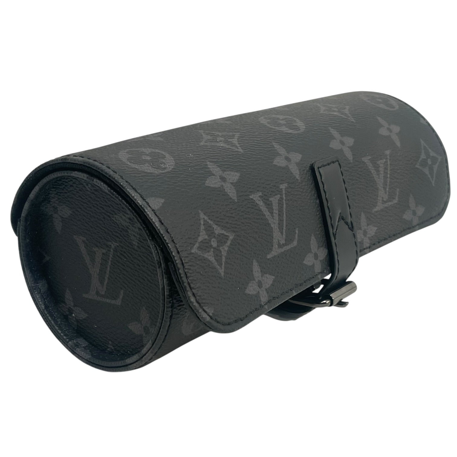 LOUIS VUITTON/Monogram/Leather/BLK/Watch case view 3