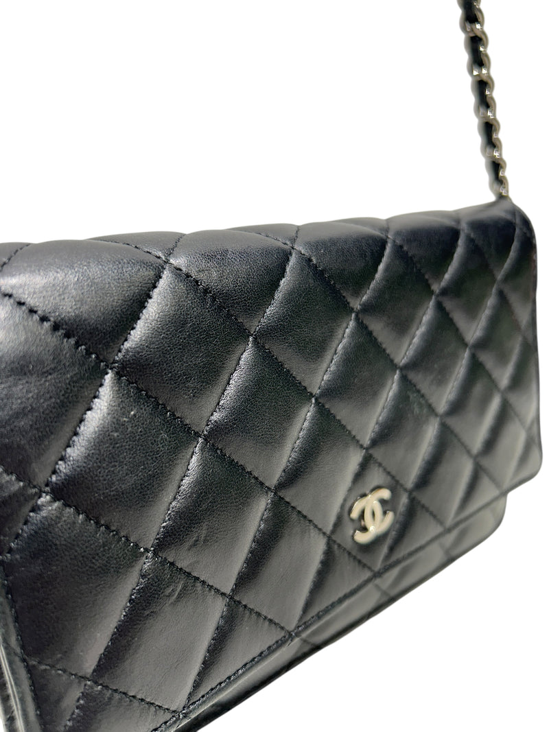 CHANEL/Bag/Leather/BLK/WALLET ON CHAIN