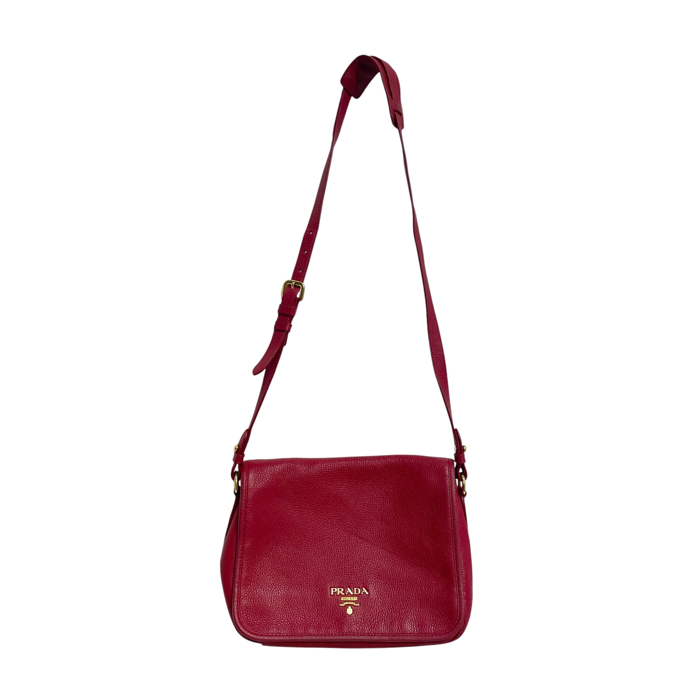 PRADA/Cross Body Bag/Leather/RED/Vitello Daino Phenix Bag view 1