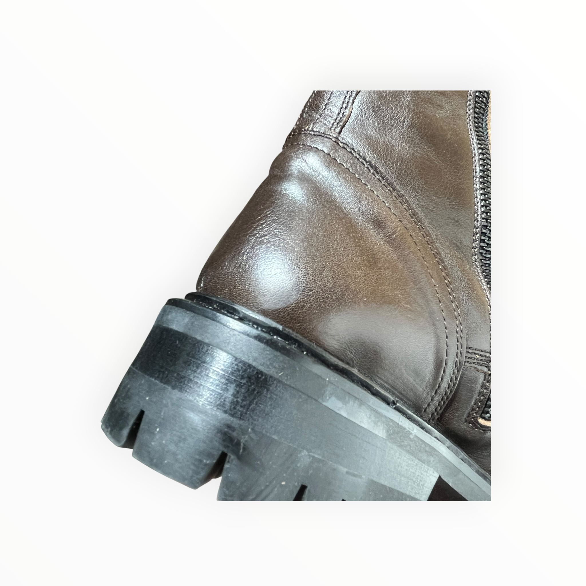 ANN DEMEULEMEESTER/Boots/EU 38/Leather/BRW/interior discoloration view 6