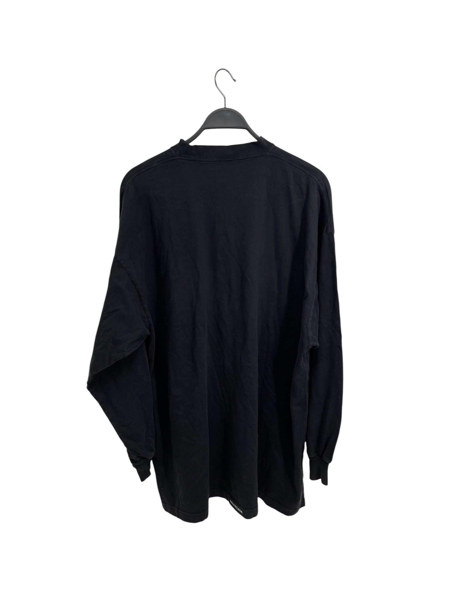 BALENCIAGA/LS T-Shirt/4/Cotton/BLK/14 - 2021 WASHED BLACK LS view 2