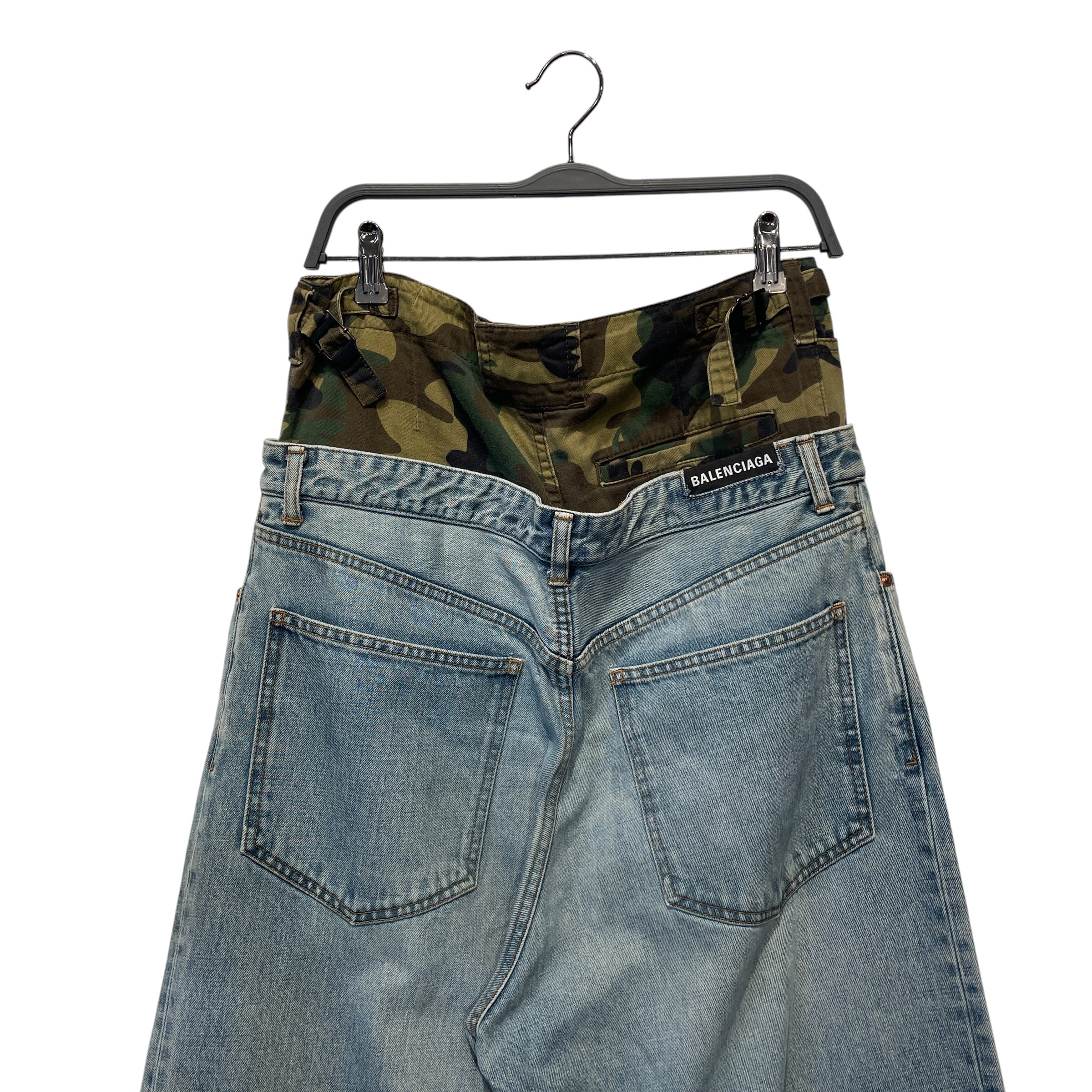 BALENCIAGA/Pants/S/Denim/BLU/CAMO DOUBLE WAIST view 7