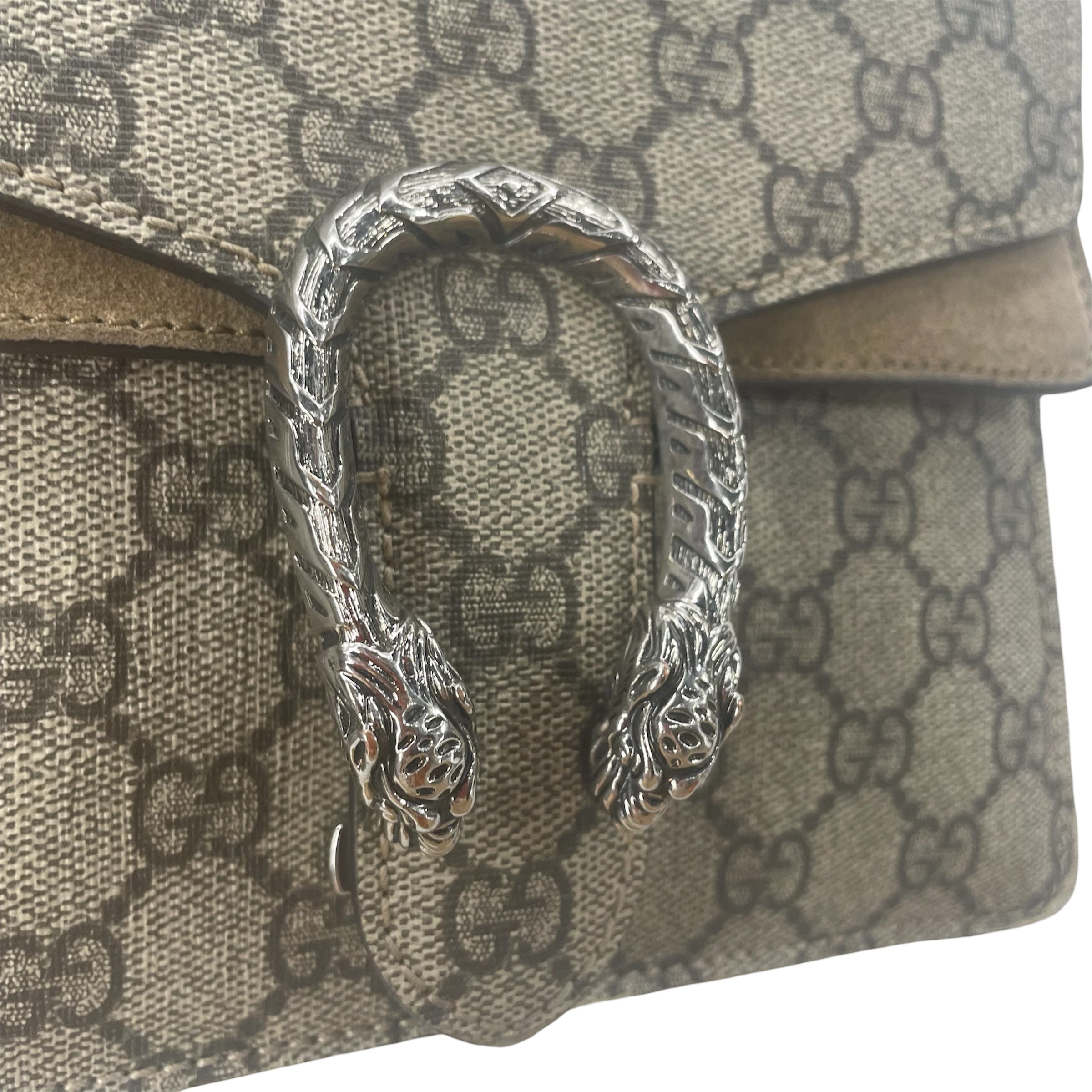 GUCCI/Cross Body Bag/Monogram/Cotton/KHK/DIONYSUS BAG/SNAKE CLIP view 8