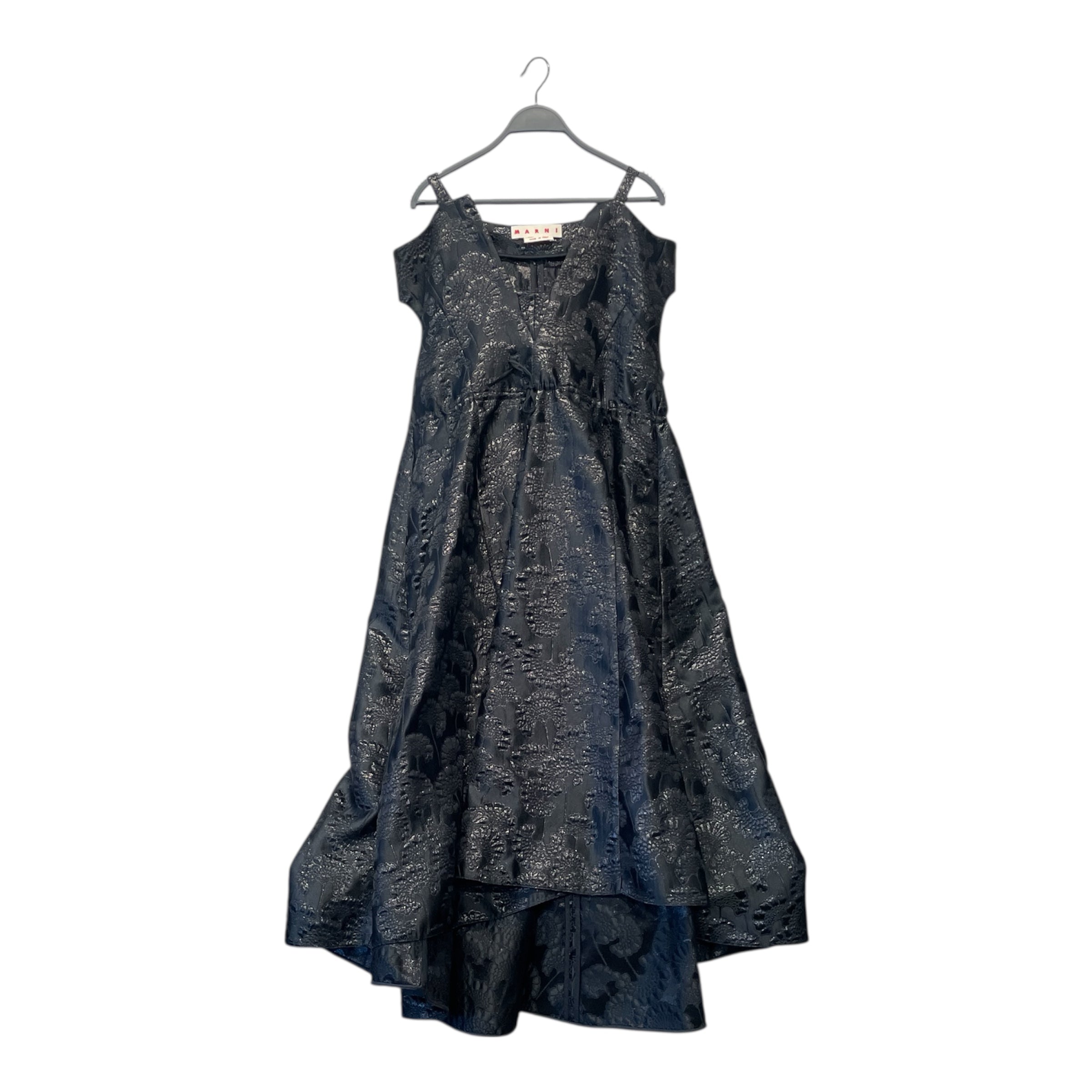 MARNI/Dress/44/All Over Print/Polyester/BLK/BROCADE STRUCTURE GOWN view 1