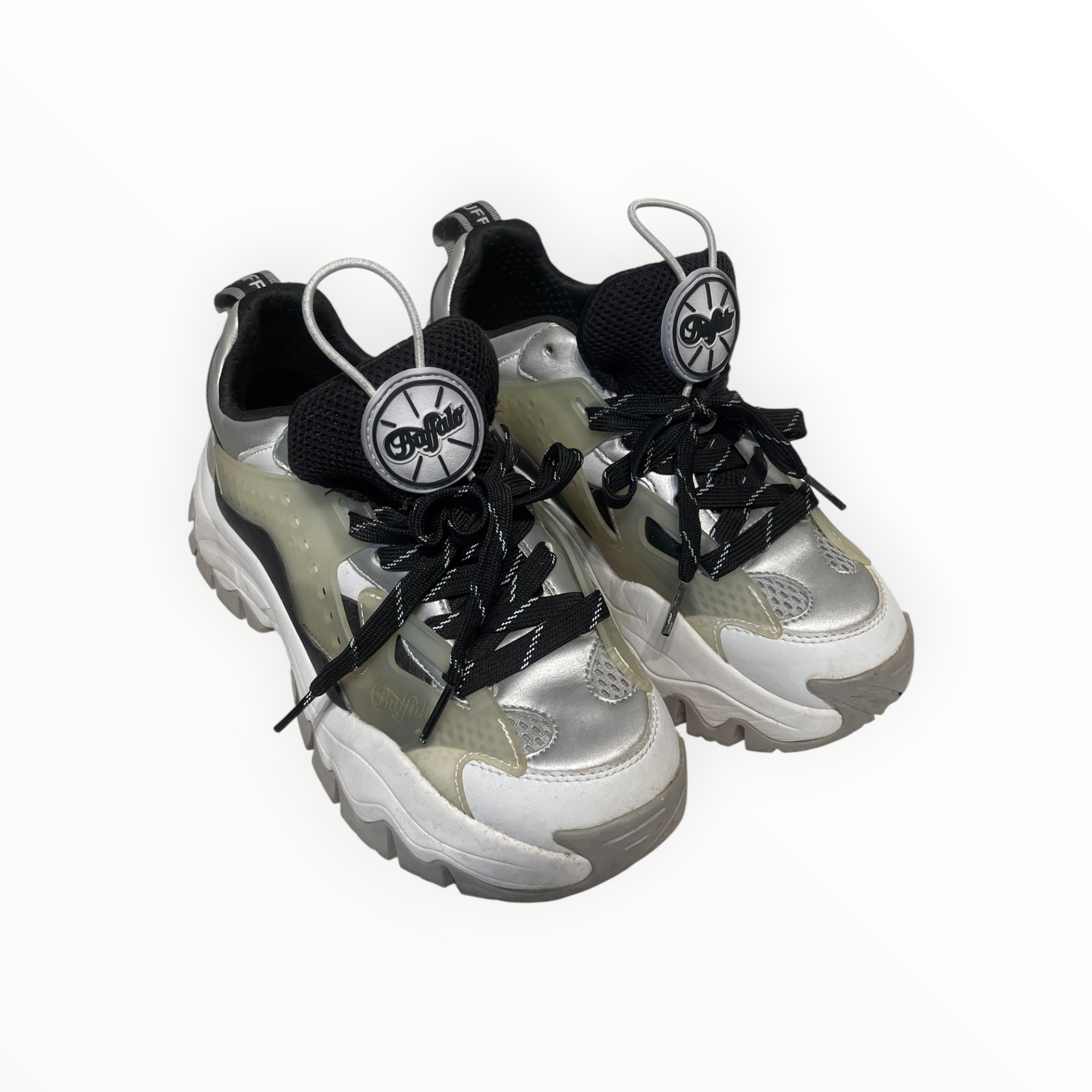 BUFFALO/Low-Sneakers/US 7.5/Leather/WHT/PLATFORM SNEAKERS