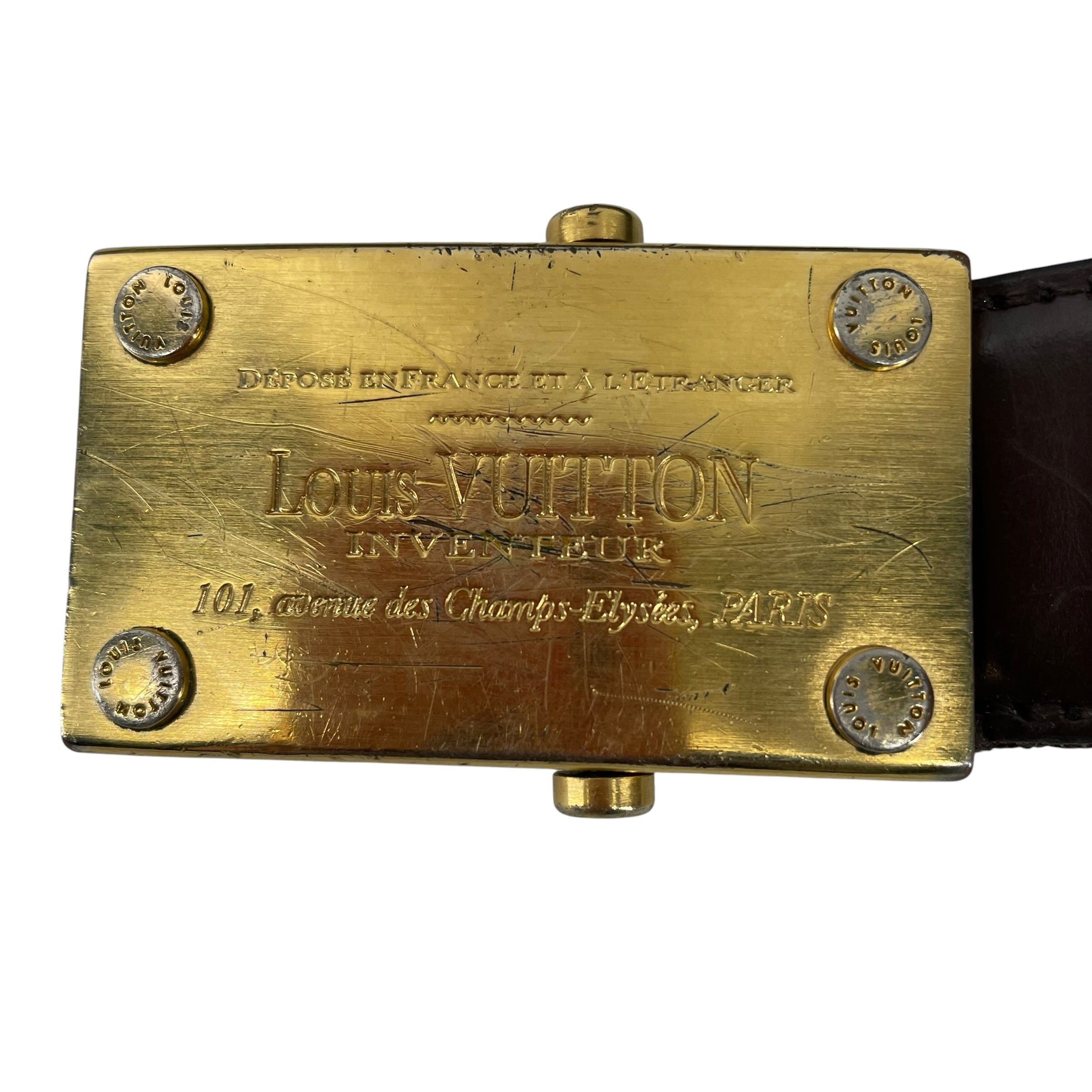 LOUIS VUITTON/Belt/Cotton/BRW/WESTERN BUCKLE COTTON BELT view 3