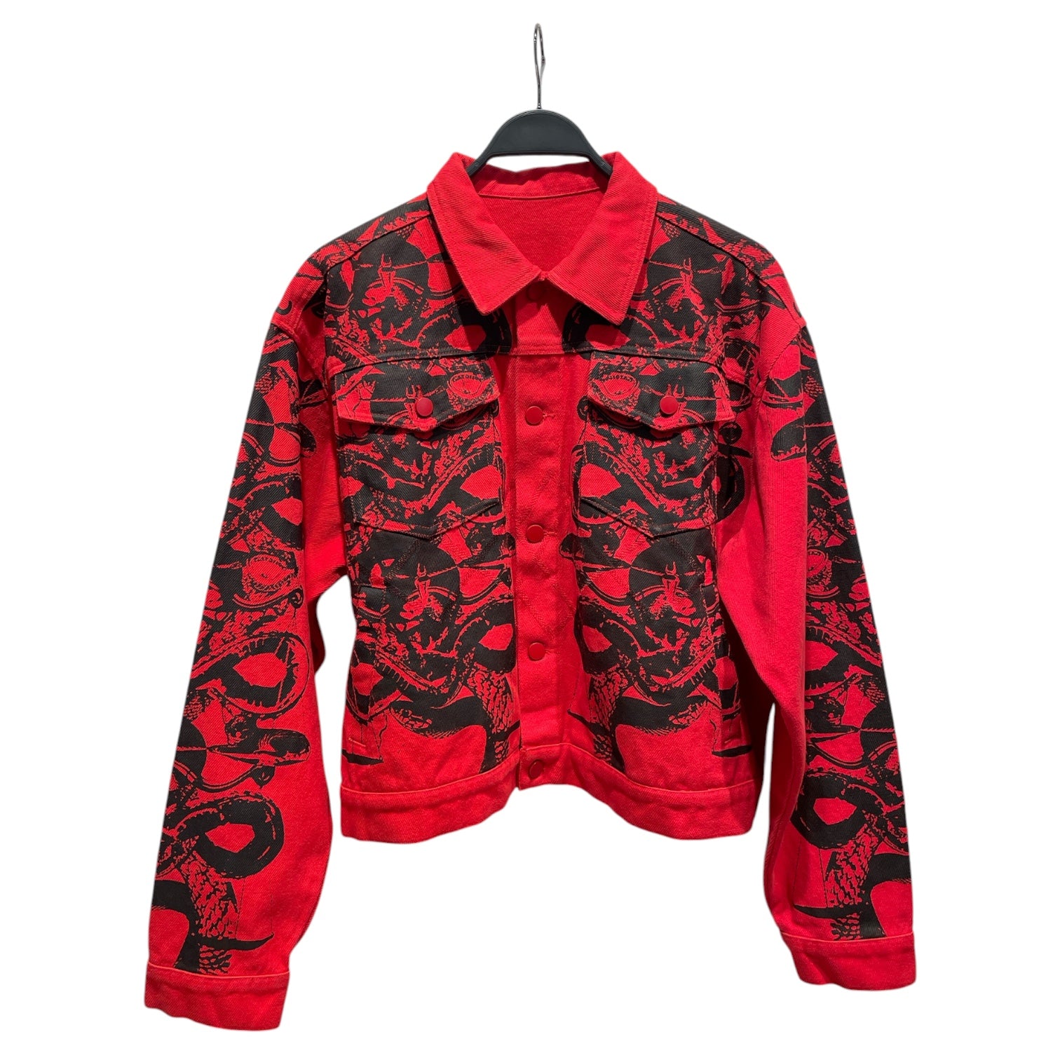 NVR/Denim Jkt/S/Denim/RED/All Over Print/SNAKES! view 1