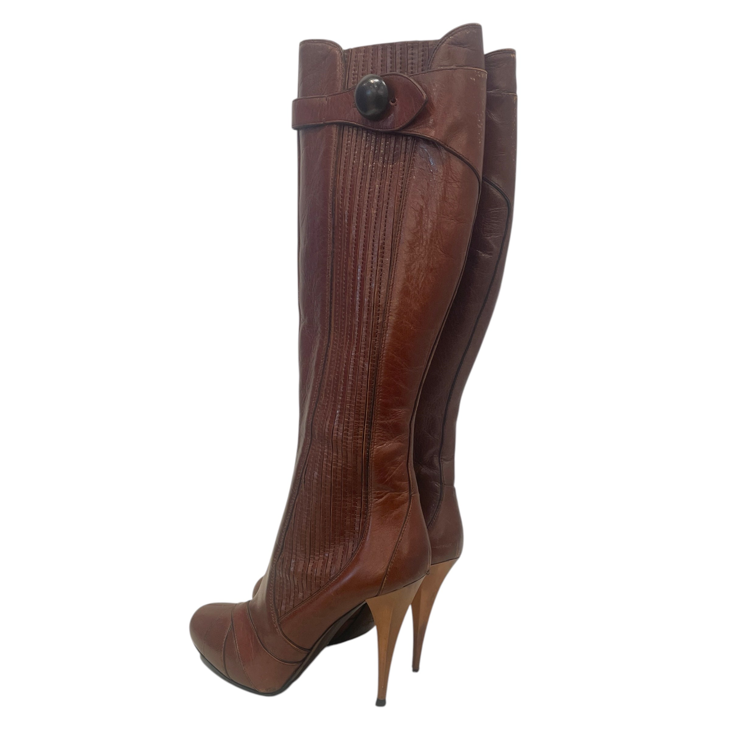 MIU MIU/Long Boots/EU 37.5/Leather/BRW/ view 2