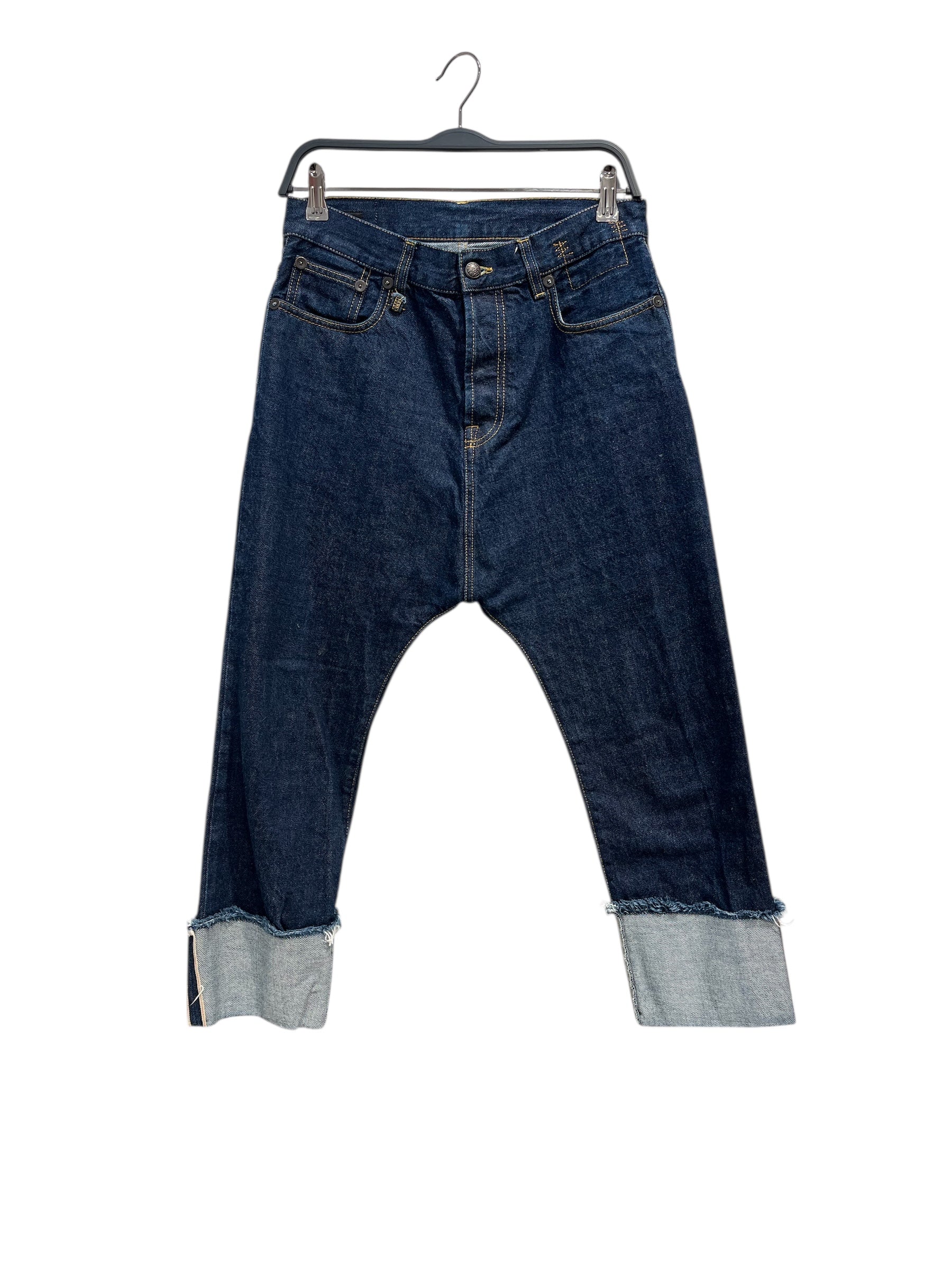 R13/Bottoms/24/Cotton/BLU/Button Fly/Drop Crotch-Selvedge view 1