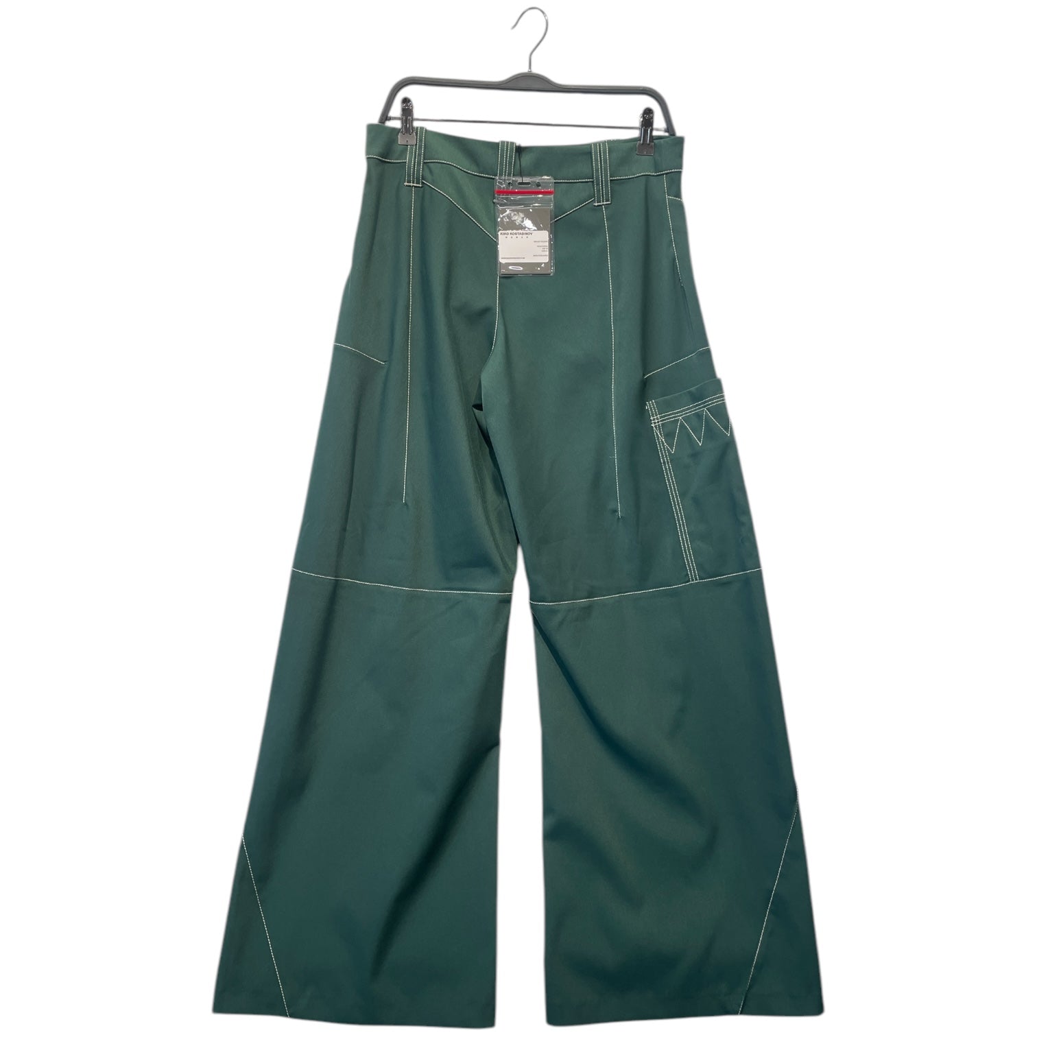 Kiko Kostadinov/Wide Leg Pants/40/Cotton/GRN/ view 2