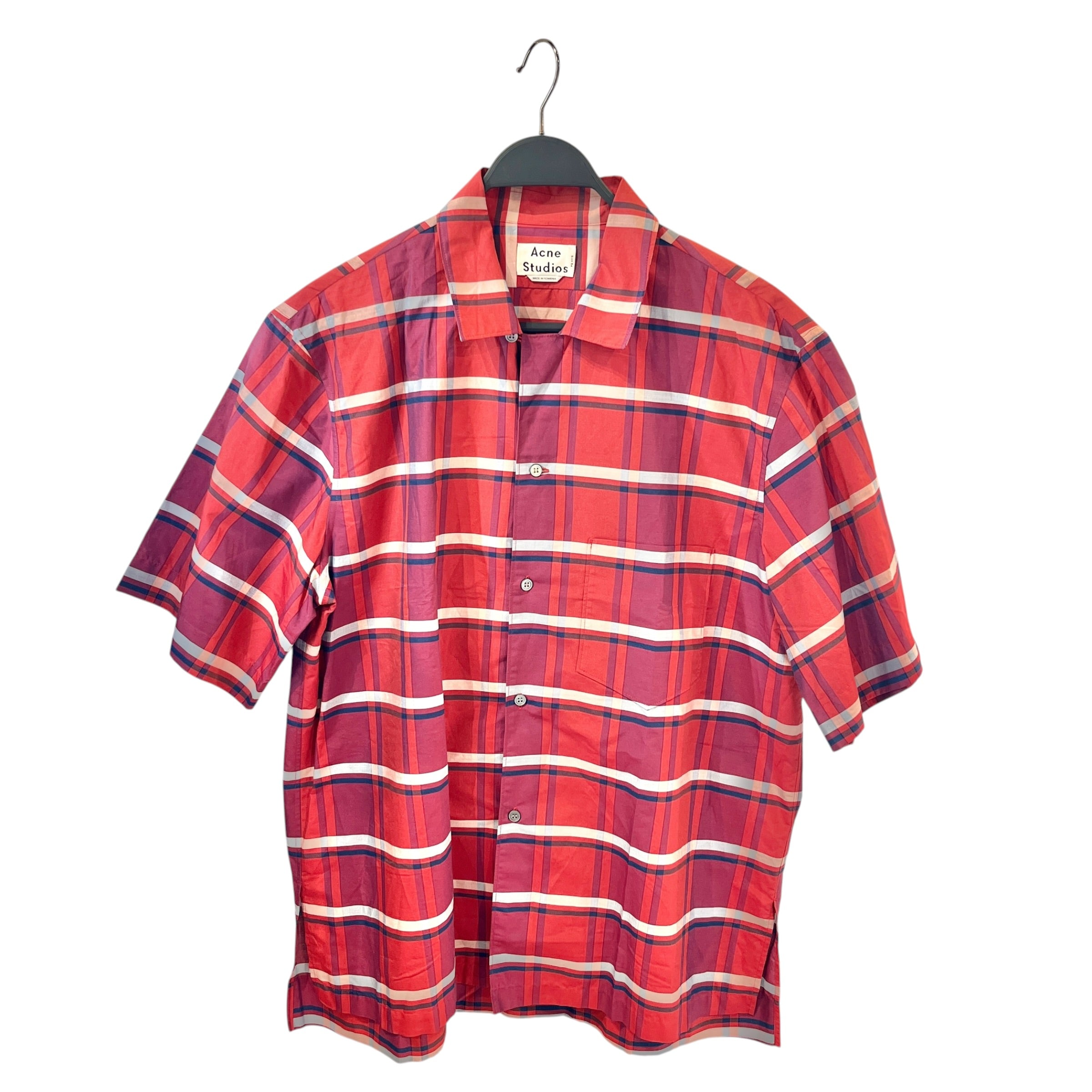 Acne Studios/SS Shirt/54/Cotton/RED/Plaid/ view 1