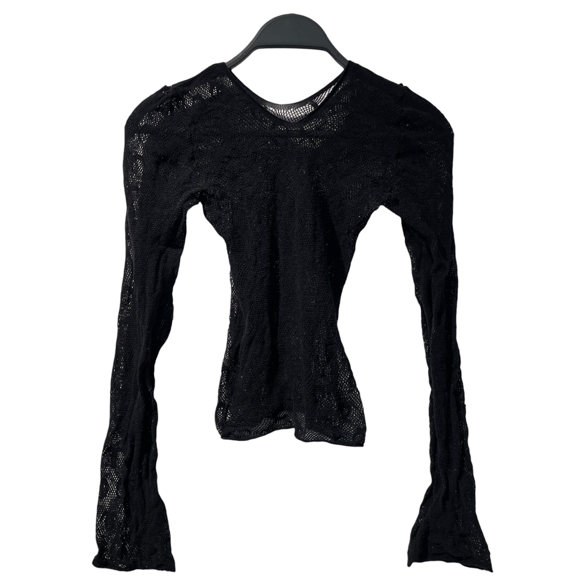 MARINE SERRE/LS Shirt/L/Monogram/BLK/UW009ICONW view 1