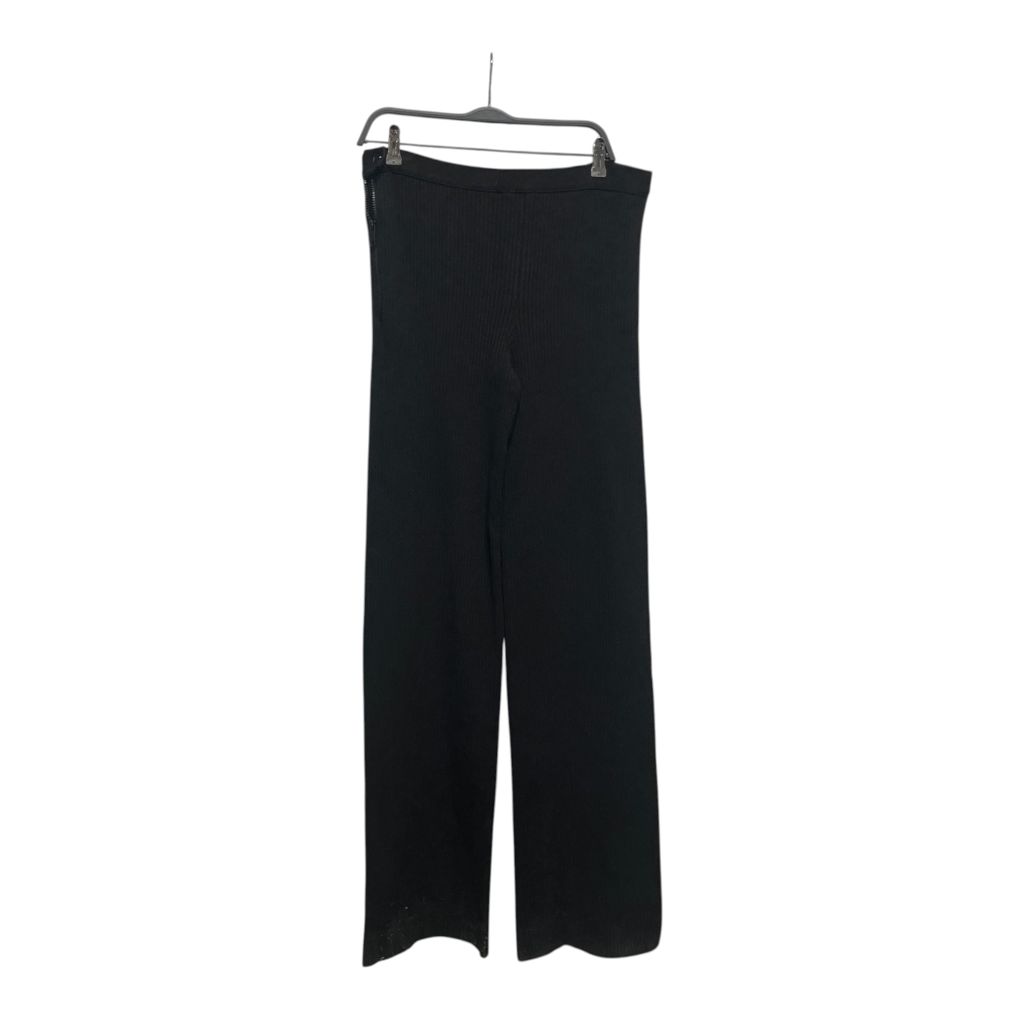 Courreges/Wide Leg Pants/L/Polyester/BLK/RIBBED FLARE view 2
