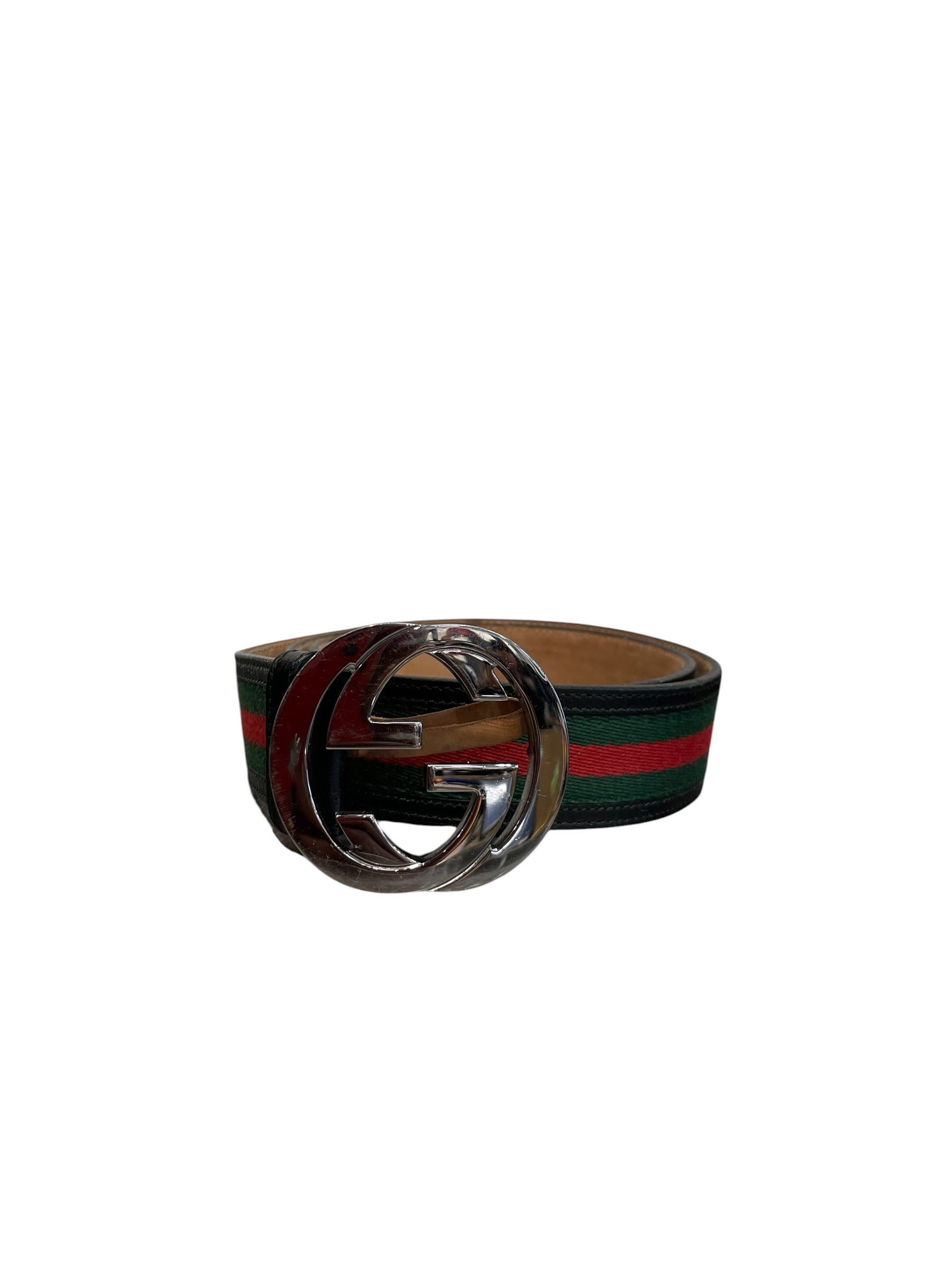 GUCCI/Accessories/Stripe/Leather/MLT/M's/STRIPED GG BELT view 1