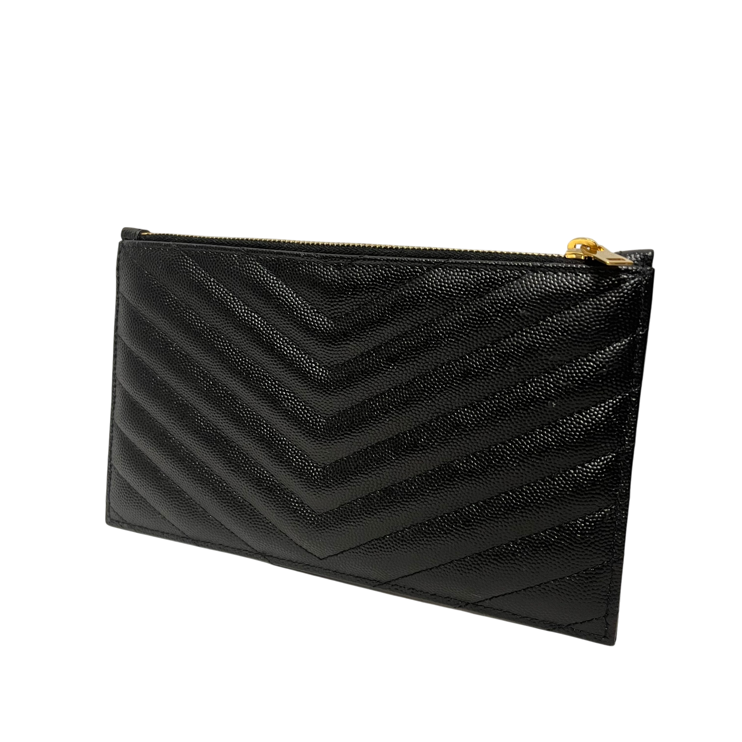 YVES SAINT LAURENT/Clutch Bag/Leather/BLK/grain de poudre chevron view 2