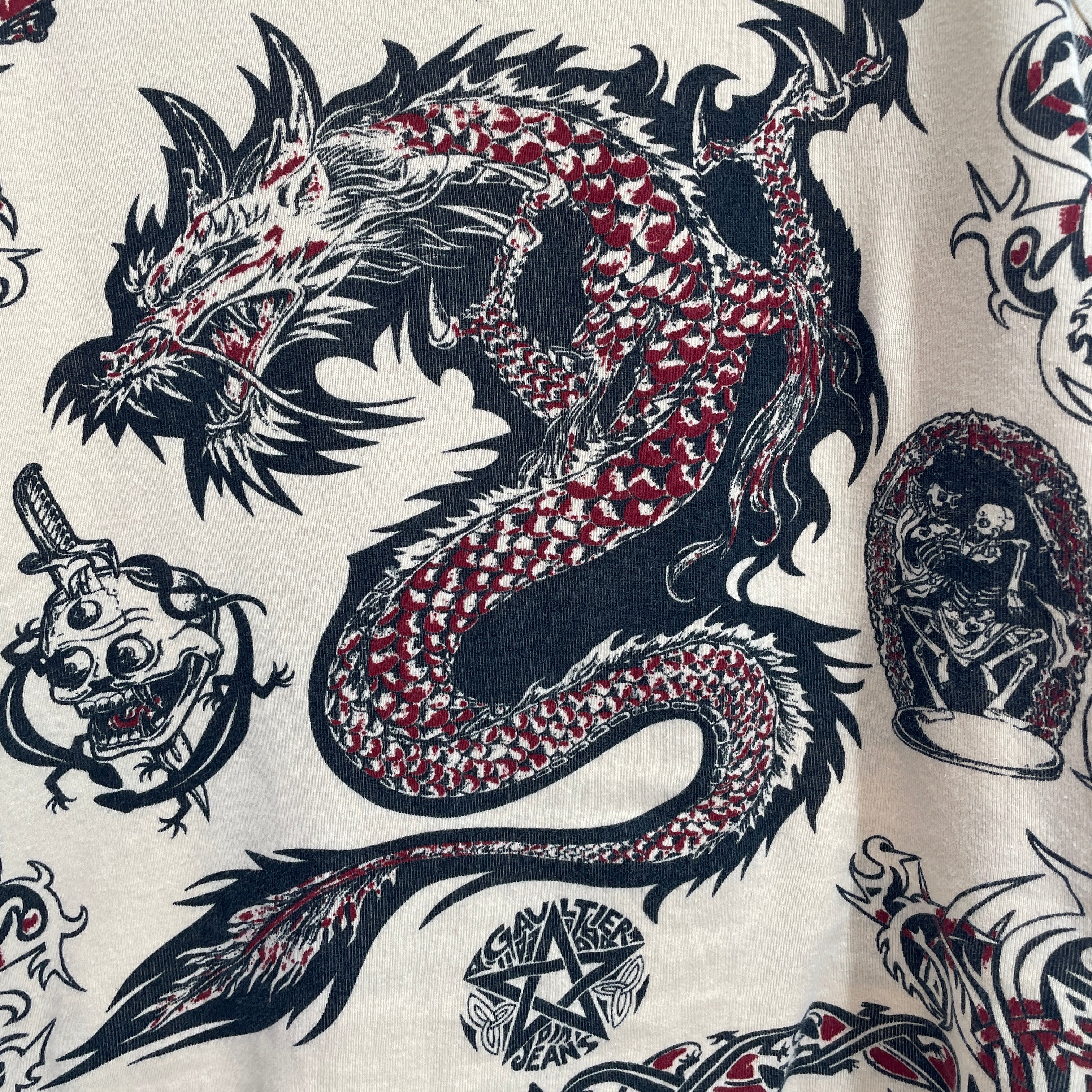 GAULTIER JEAN'S/SL Cut & Sew/XS/Cotton/BEG/FW94 DRAGON TANK TOP view 3
