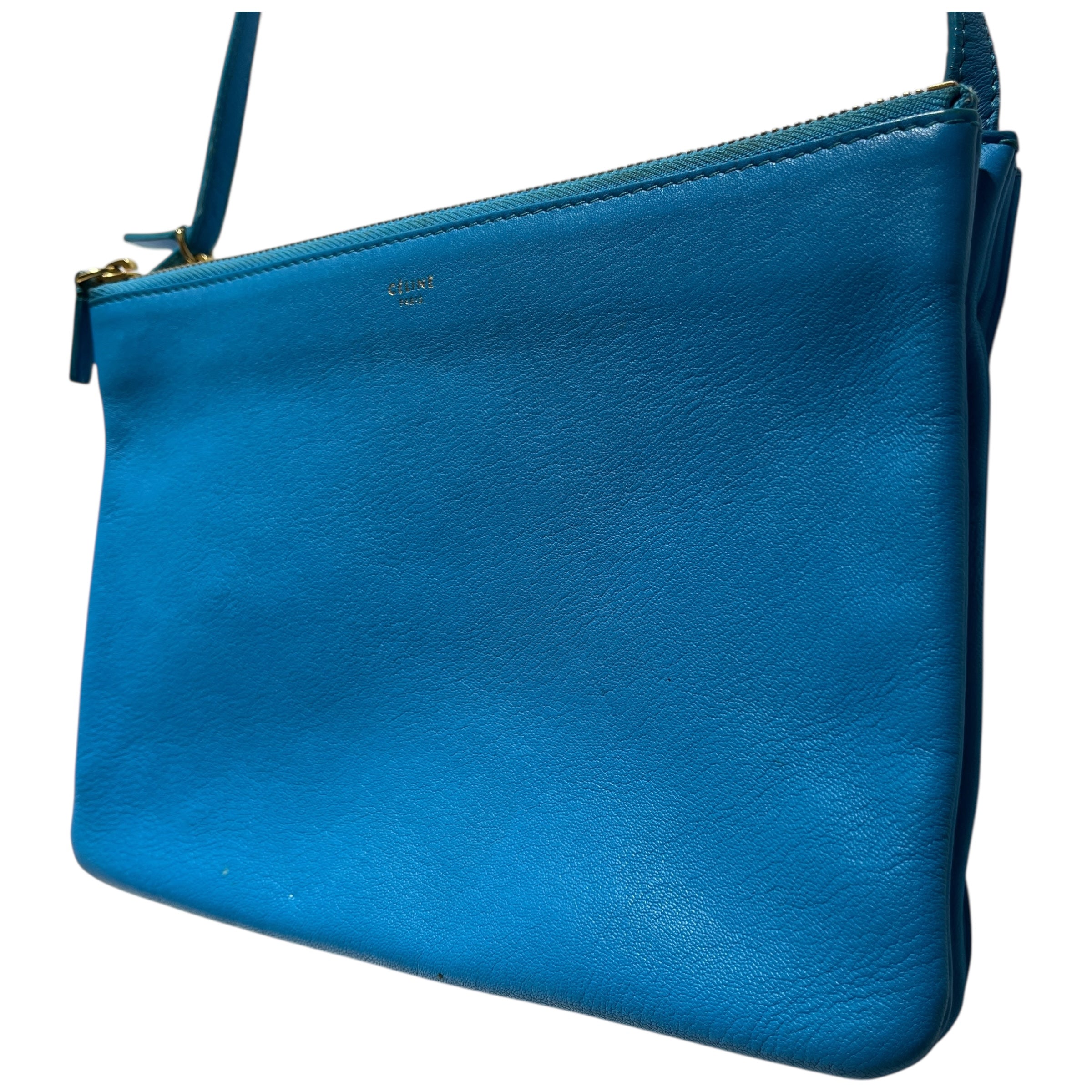 CELINE/Cross Body Bag/Leather/BLU/TRIO view 3