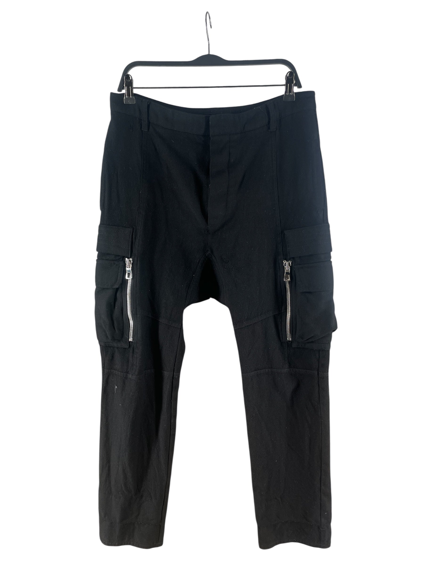 BALMAIN/H&M/Cargo Pants/32/Wool/BLK/RN101255 view 1