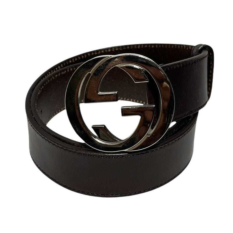 GUCCI/Belt/Leather/BRW/Gucci Brown Interlock Belt