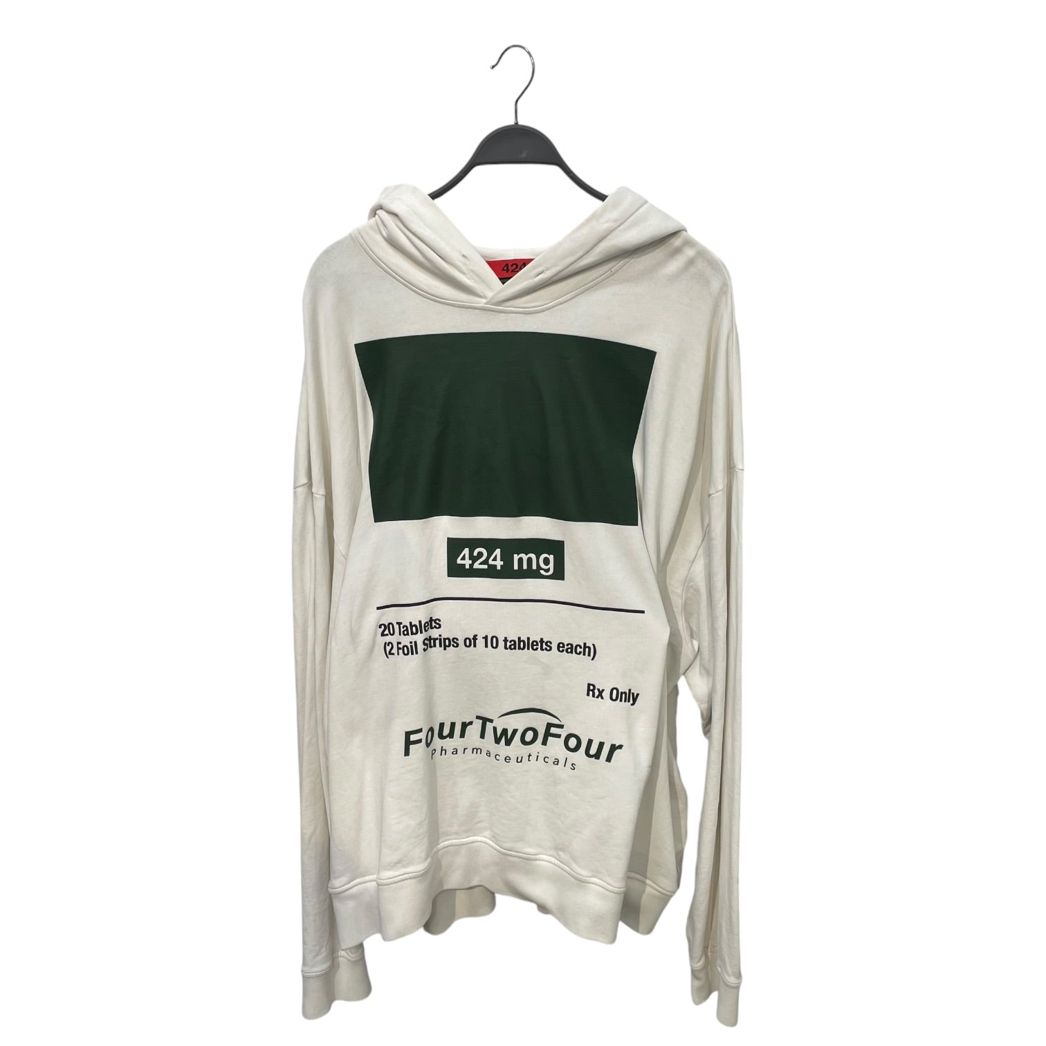 424(FourTwoFour)/Hoodie/XXXL/Cotton/WHT/MG HOODIE W/ GRN view 1