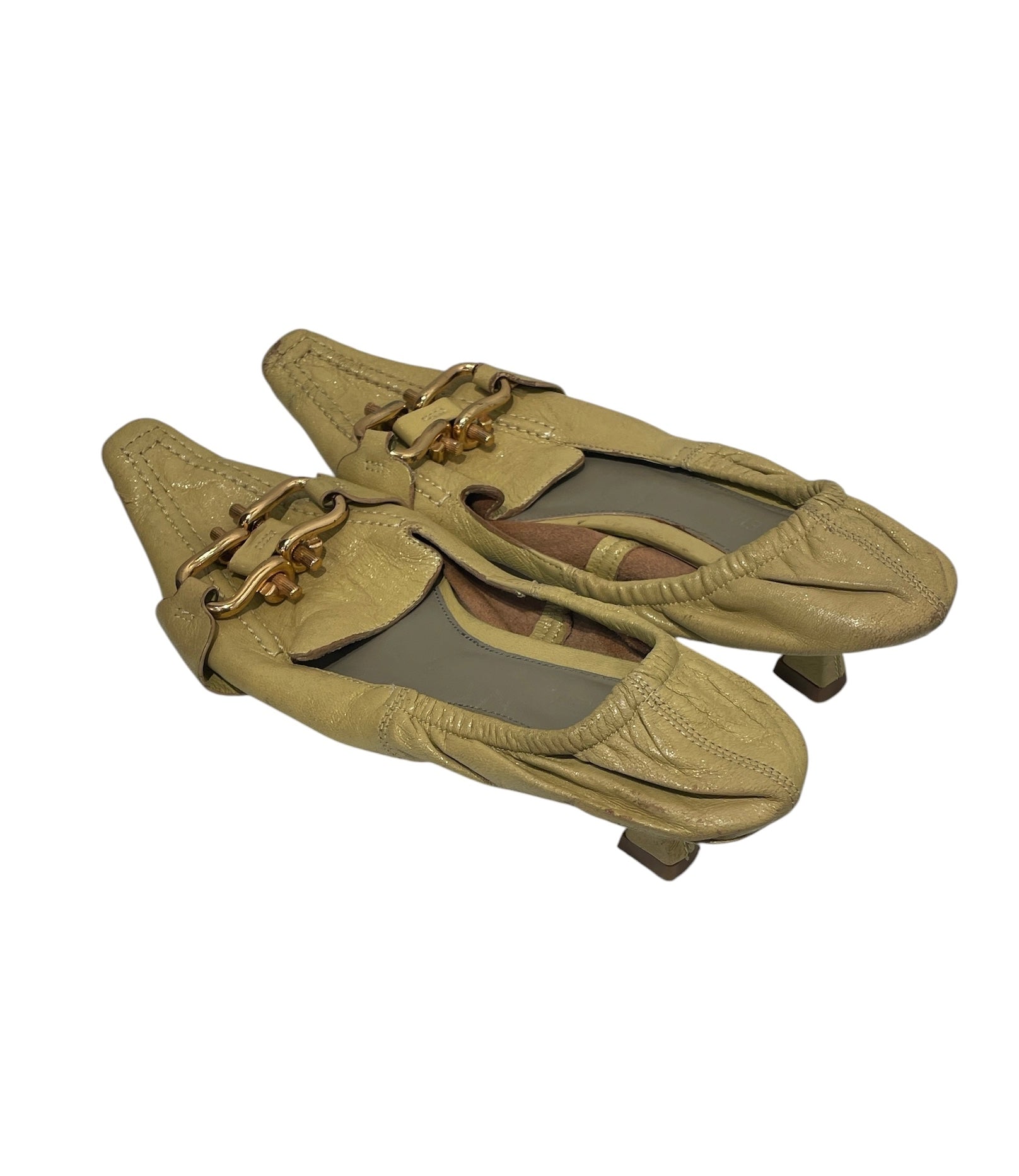 BOTTEGA VENETA/Heels/EU 37/Leather/YEL/MADAME KITTEN HEEL view 2
