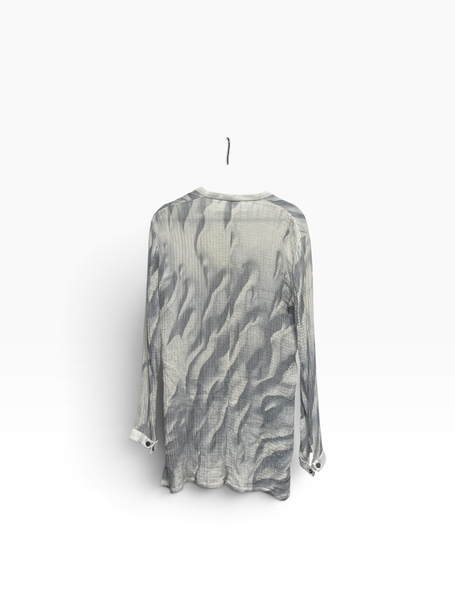 Helmut Lang/LS Blouse/S/Silk/GRY/SML PLEATS/ CHEST POCKET view 2