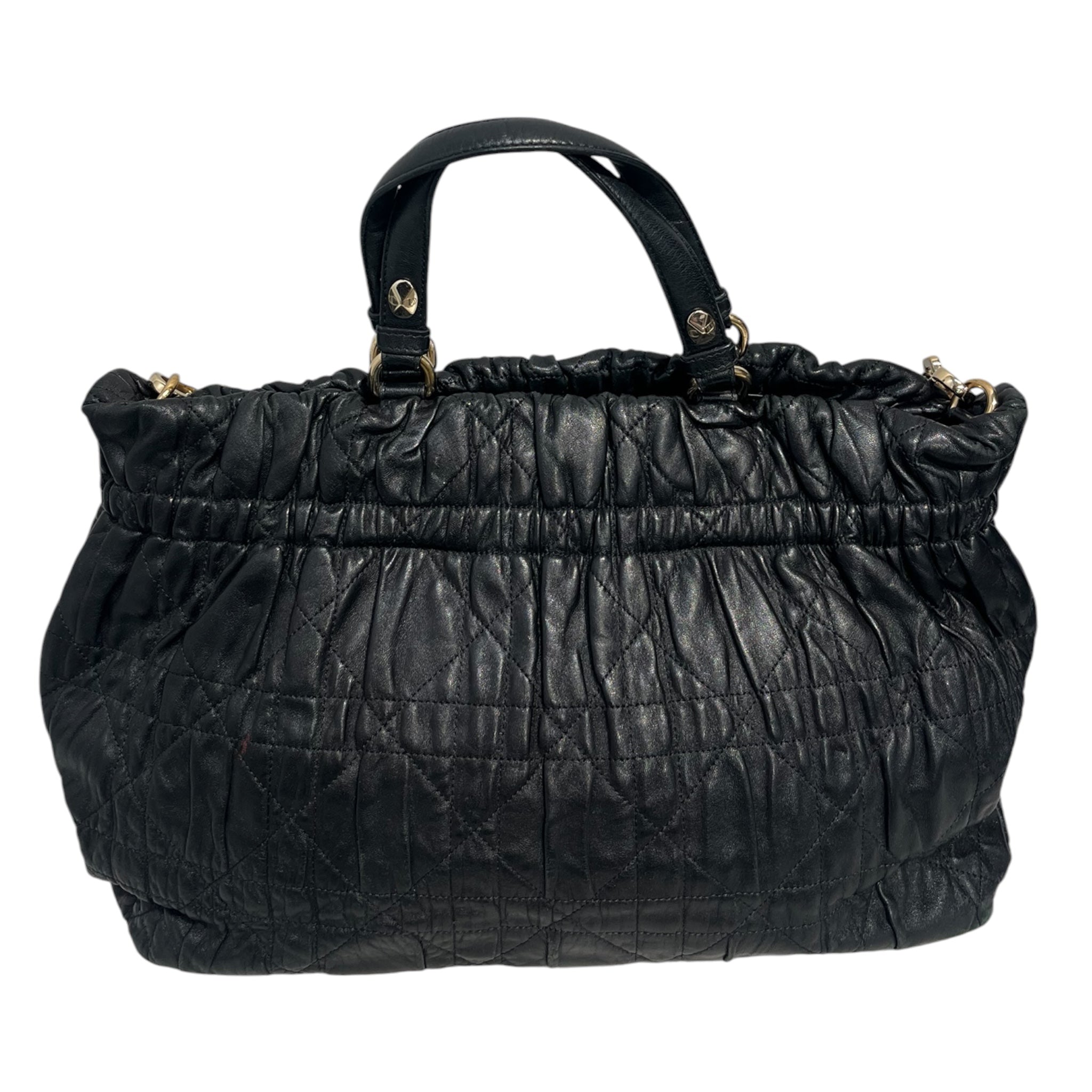 Christian Dior/Tote Bag/Leather/BLK/CANNAGE DELICES GAUFRE view 2