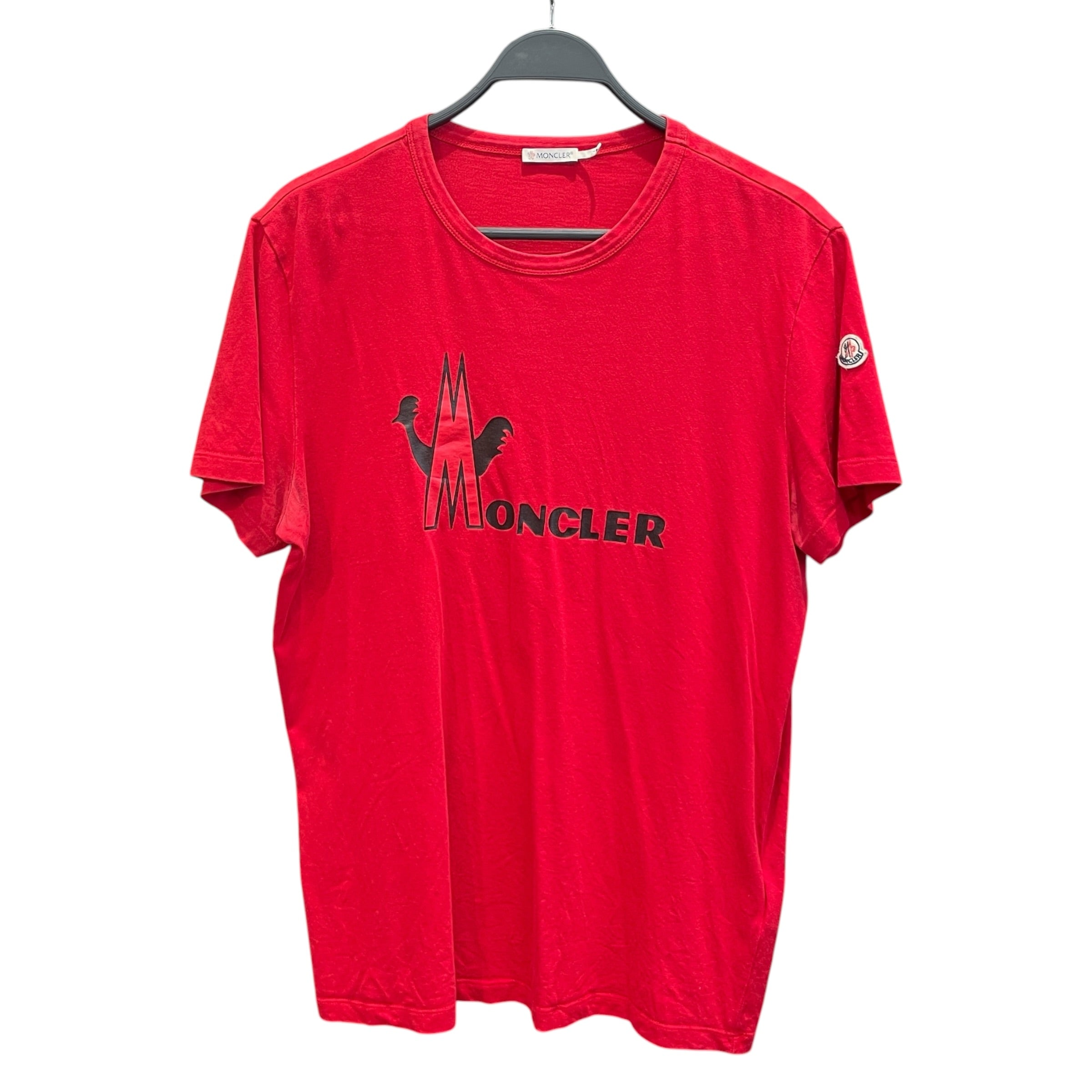 MONCLER/T-Shirt/XL/Cotton/RED/RED LOGO TEE view 1
