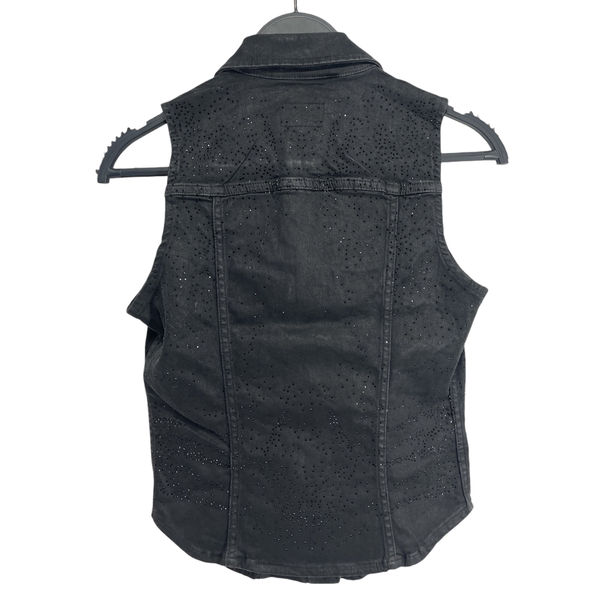 DIESEL/Vest/XS/Glitter/Denim/BLK/BEDAZZLED SWOOP BOTTOM view 2