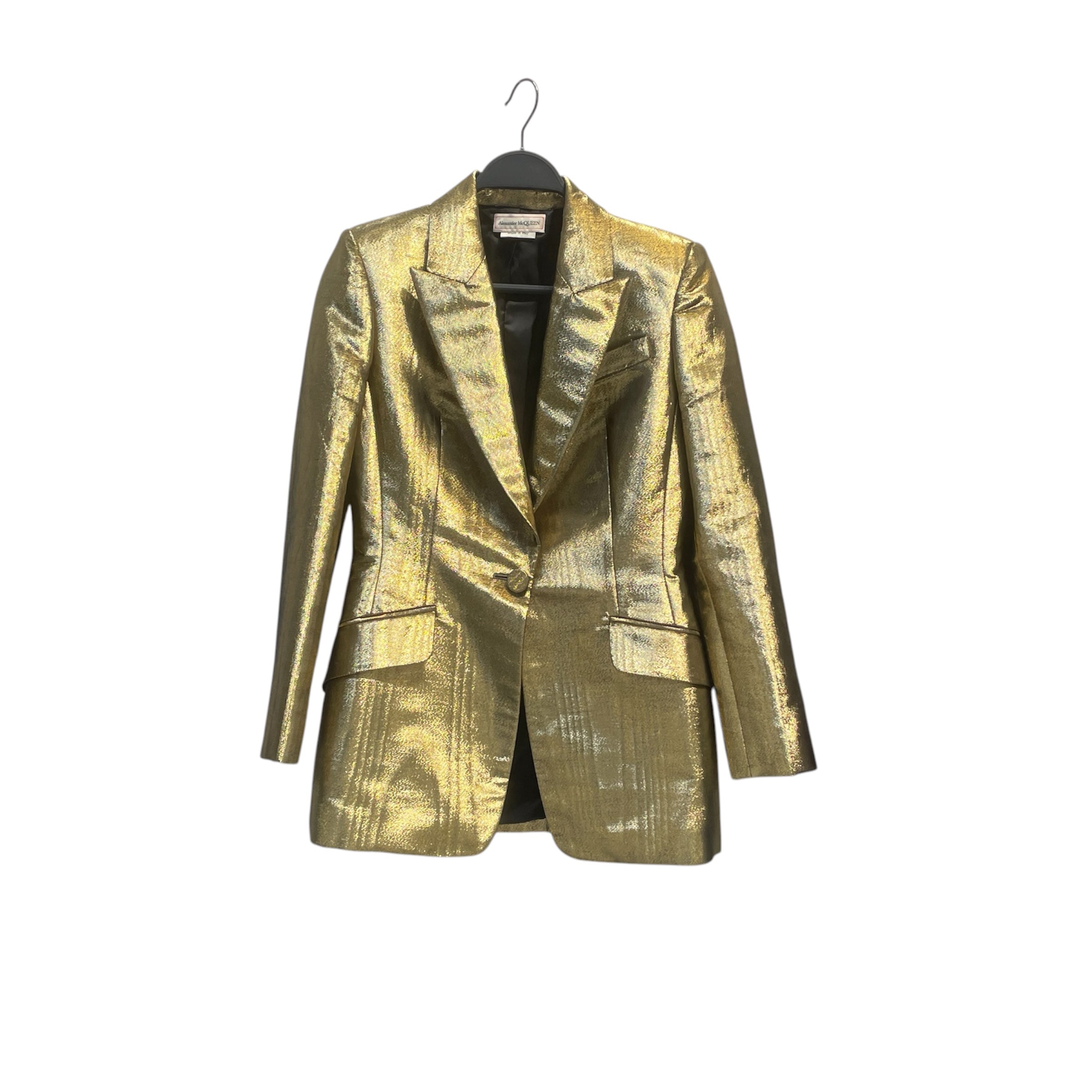 Alexander McQueen/Tailored Jkt/42/Cotton/GLD/ view 1