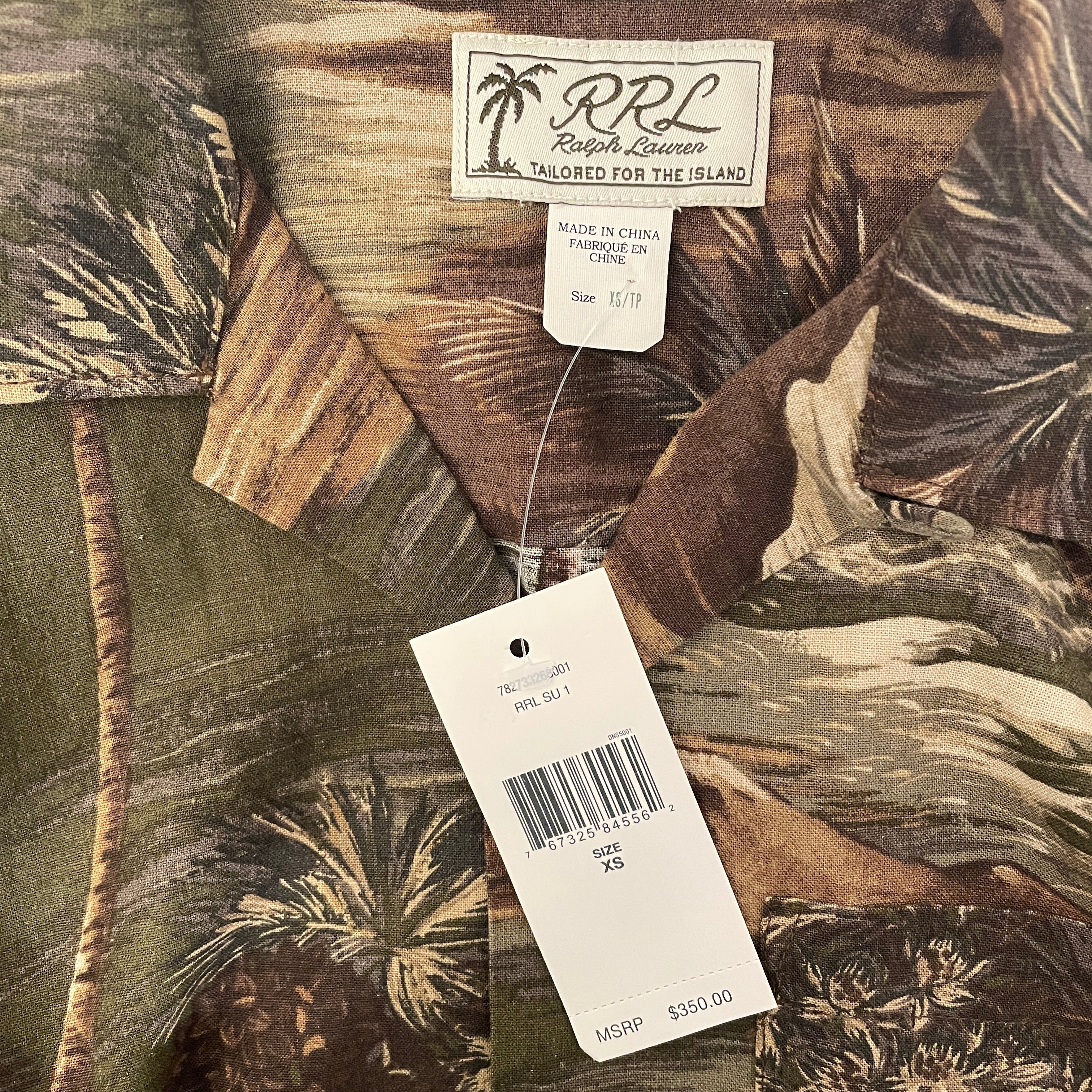 RRL/Hawaiian Shirt/XS/Cotton/GRN/All Over Print/Woven Camp Hawaiian Aloha view 3