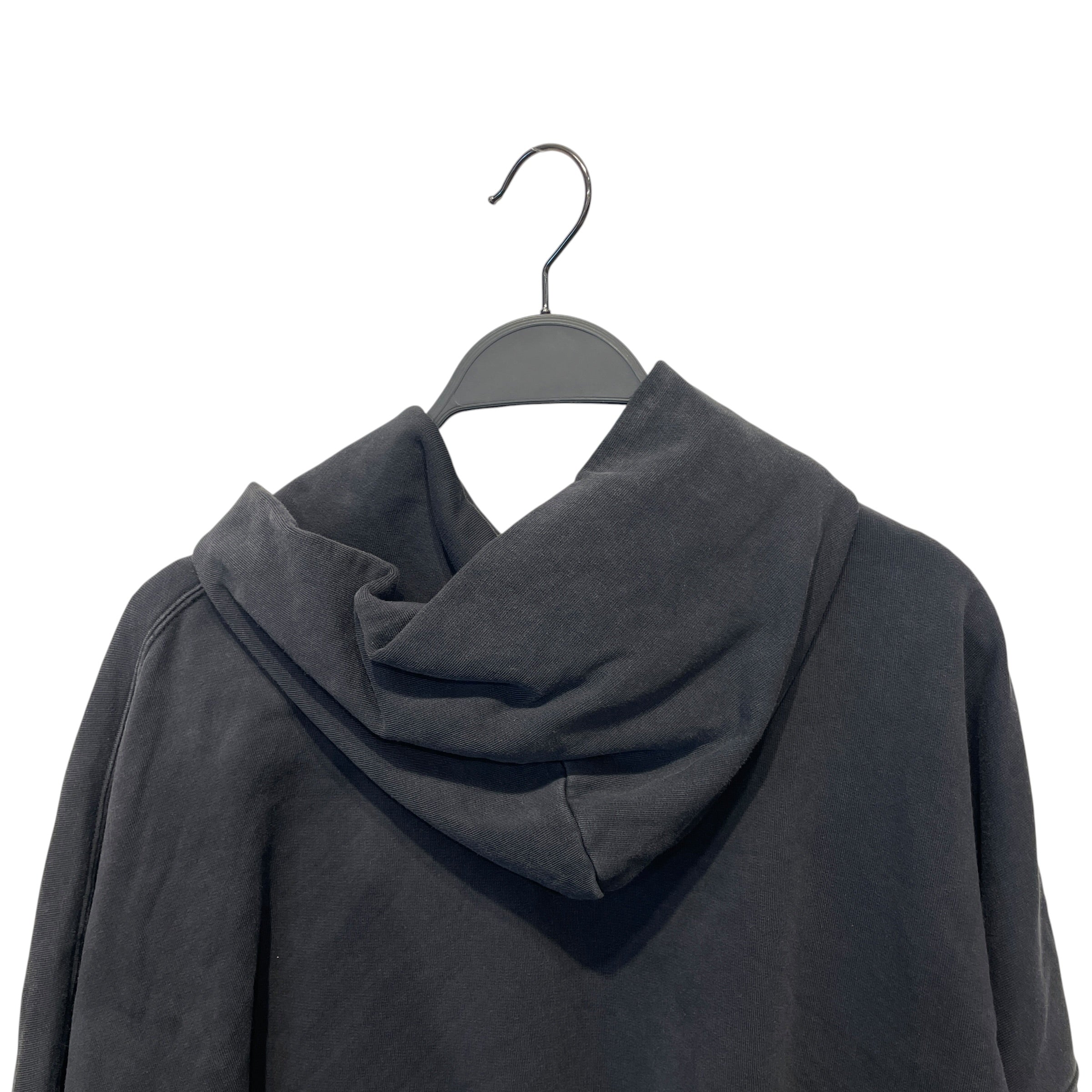 BALENCIAGA/Hoodie/3/Cotton/BLK/white logo embroider on sleeve view 7