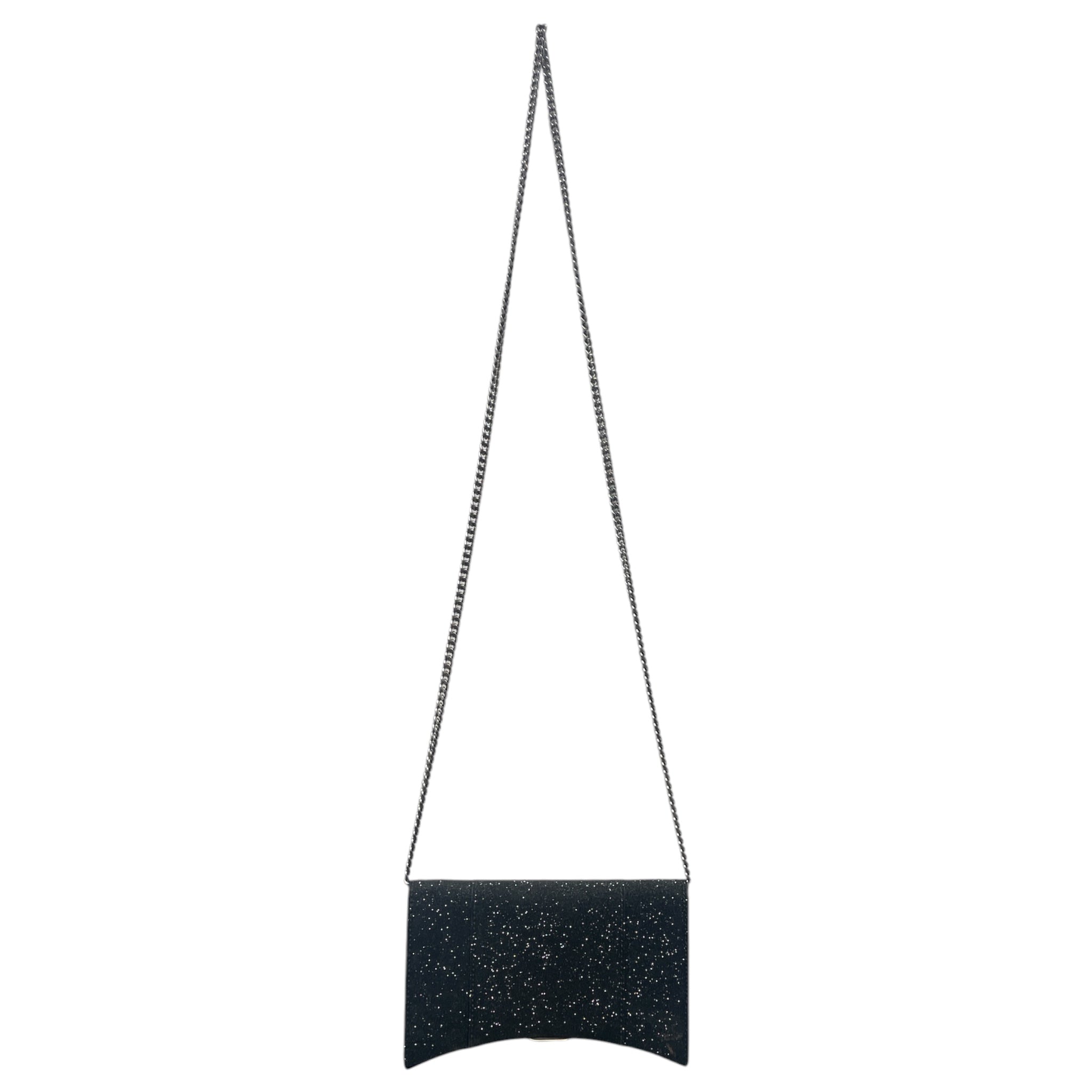 BALENCIAGA/Cross Body Bag/Glitter/Leather/BLK/Glitter Hourglass WOC Bag view 2