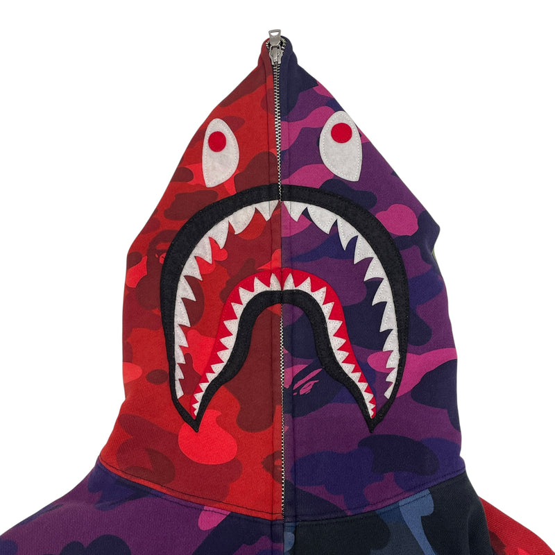 A BATHING APE/Color Camo Crazy Shark Full Zip Up Hoodie/M