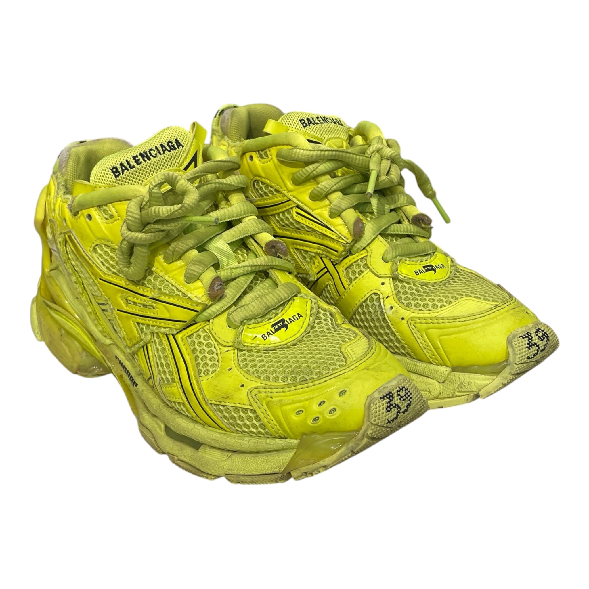 BALENCIAGA/Low-Sneakers/US 9/Leather/YEL/HIGHLIGHTER RUNNERS view 1