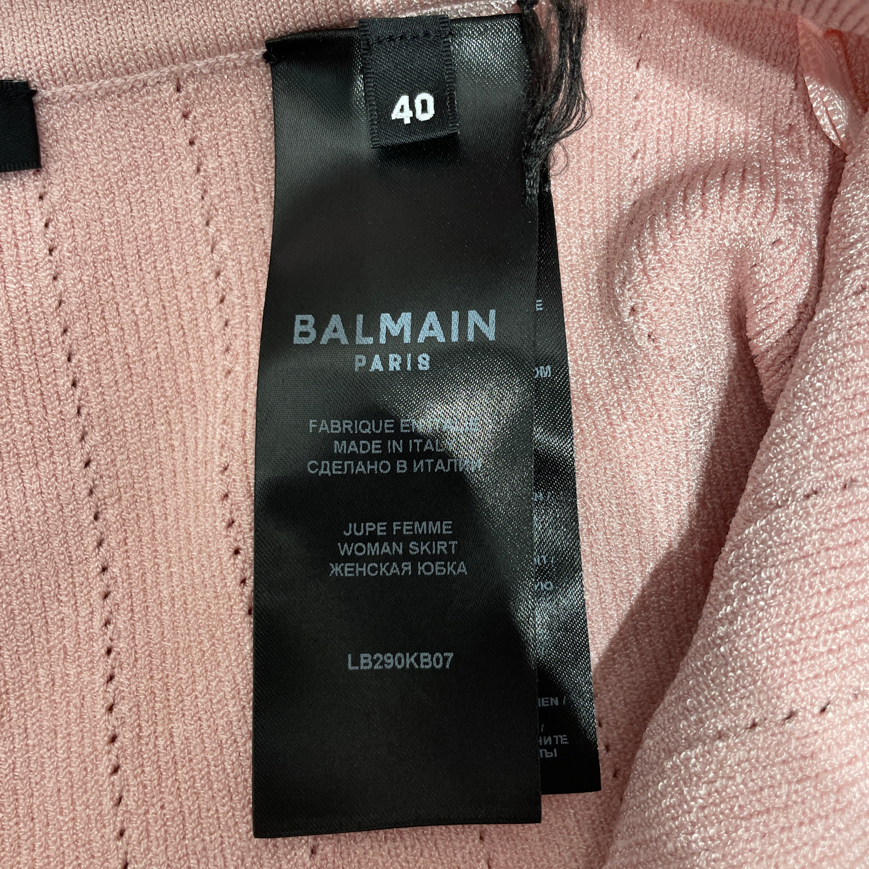 BALMAIN/Skirt/40/Cotton/PNK/BUTTON KNIT view 4