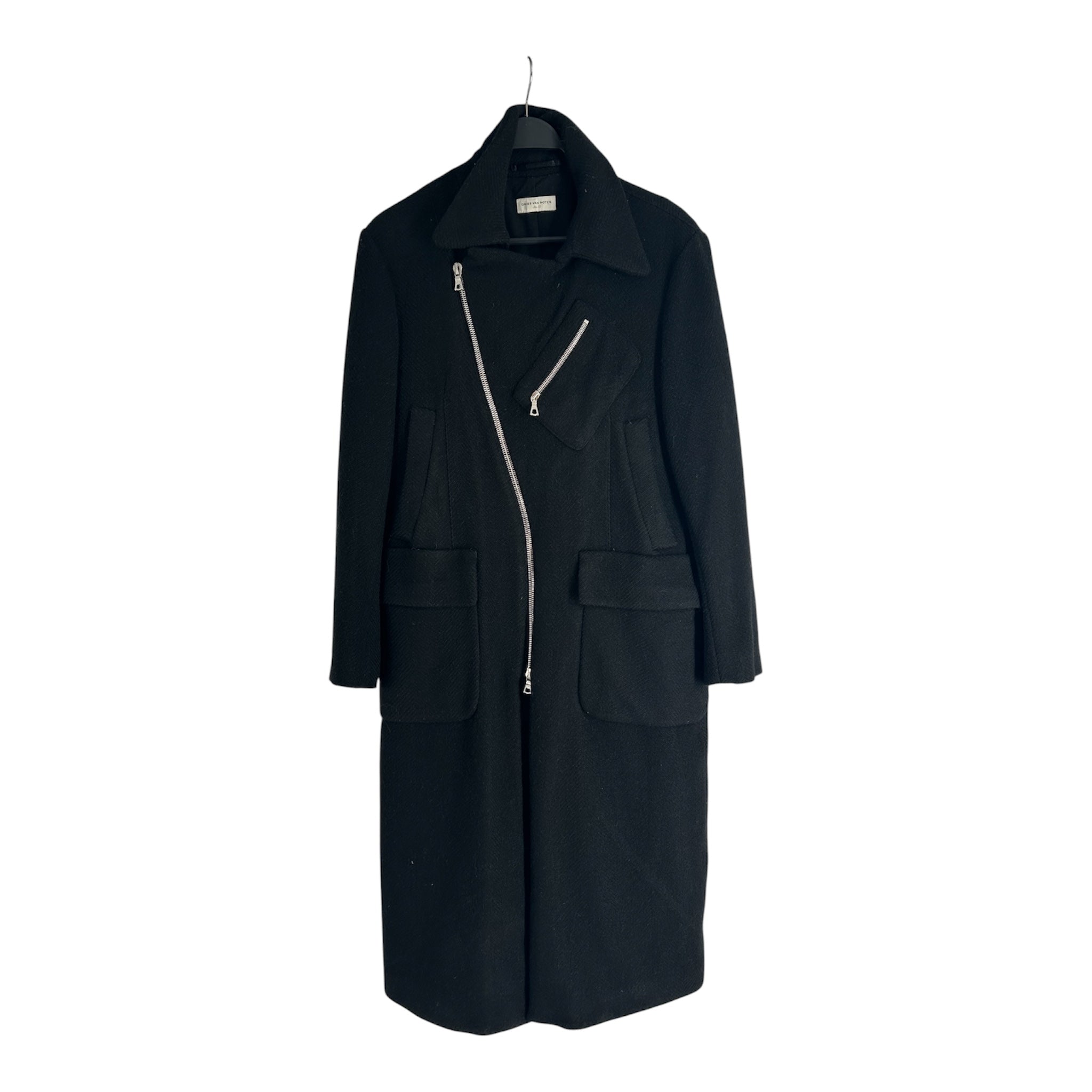 DRIES VAN NOTEN/Coat/50/Wool/BLK/ASYMMETRICAL ZIP view 1