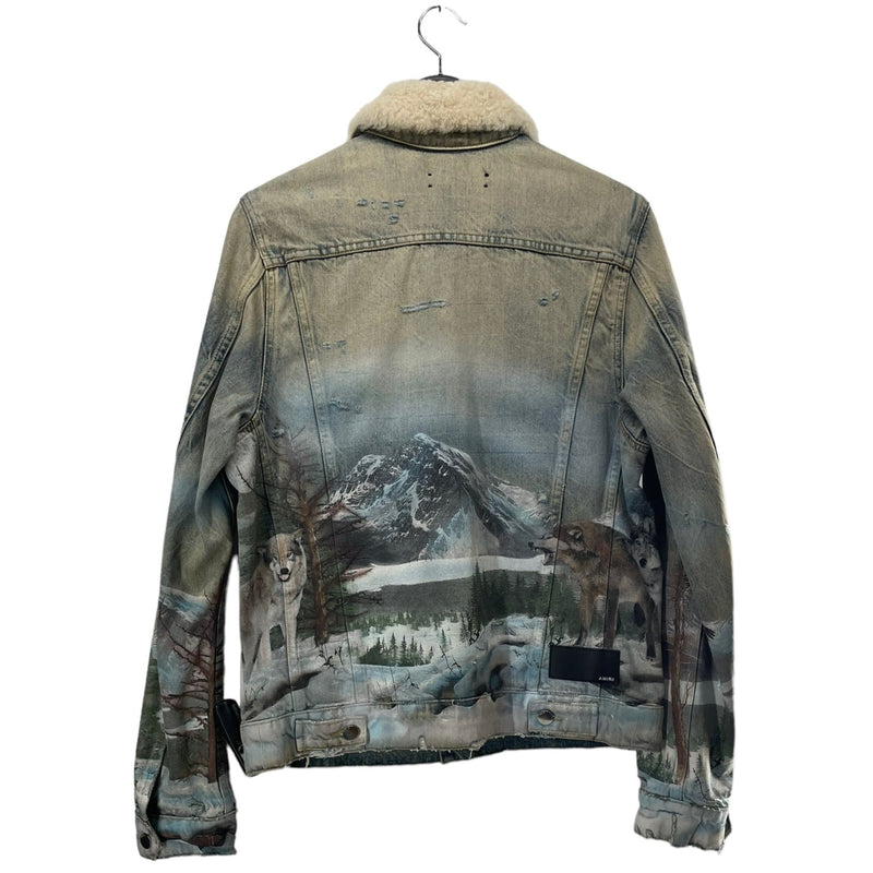 AMIRI/Denim Jkt/M/Denim/BLU/All Over Print/WOLF PRINT DENIM JACKET