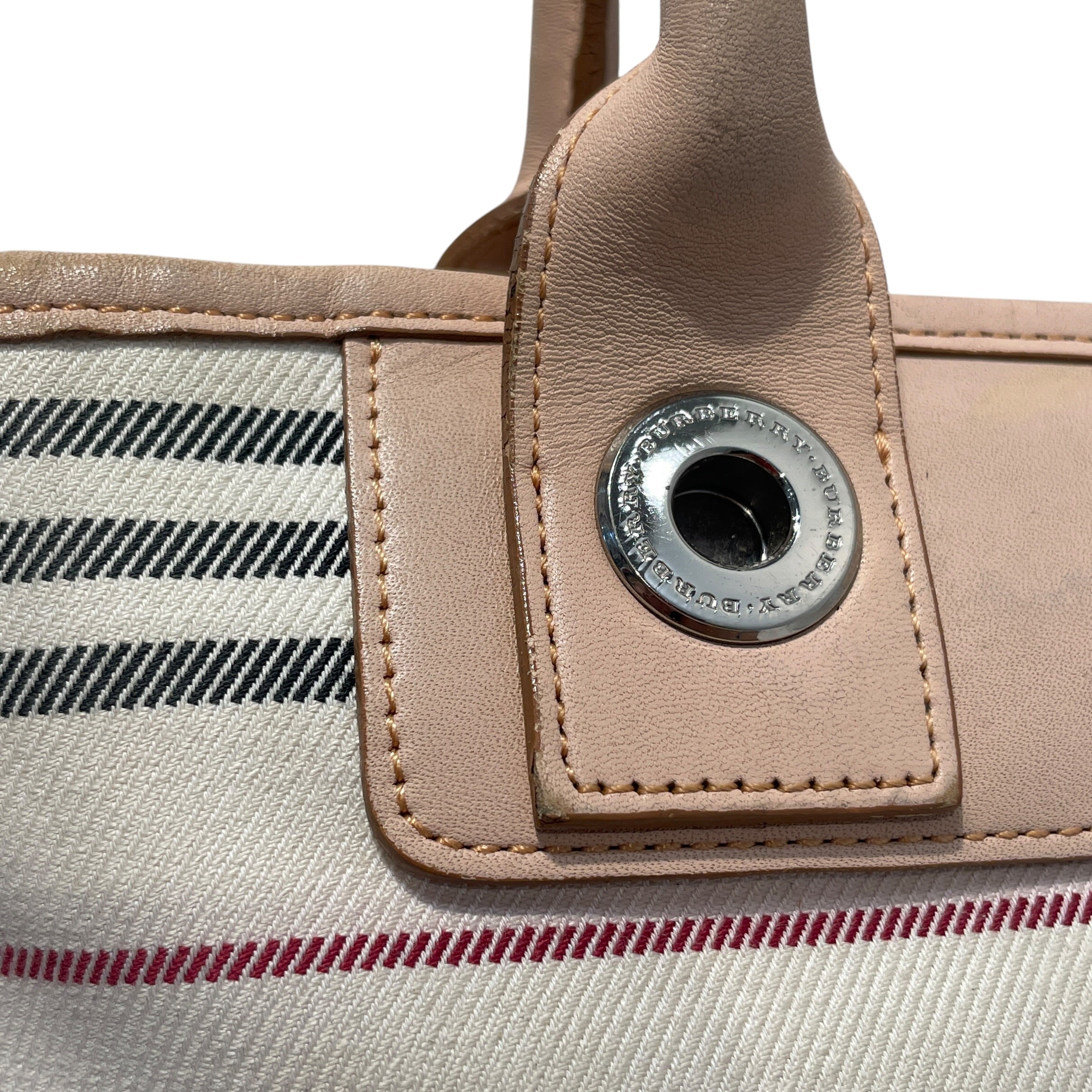 BURBERRY/Hand Bag/Stripe/Cotton/WHT/Vintage Stripe Hand Bag view 7