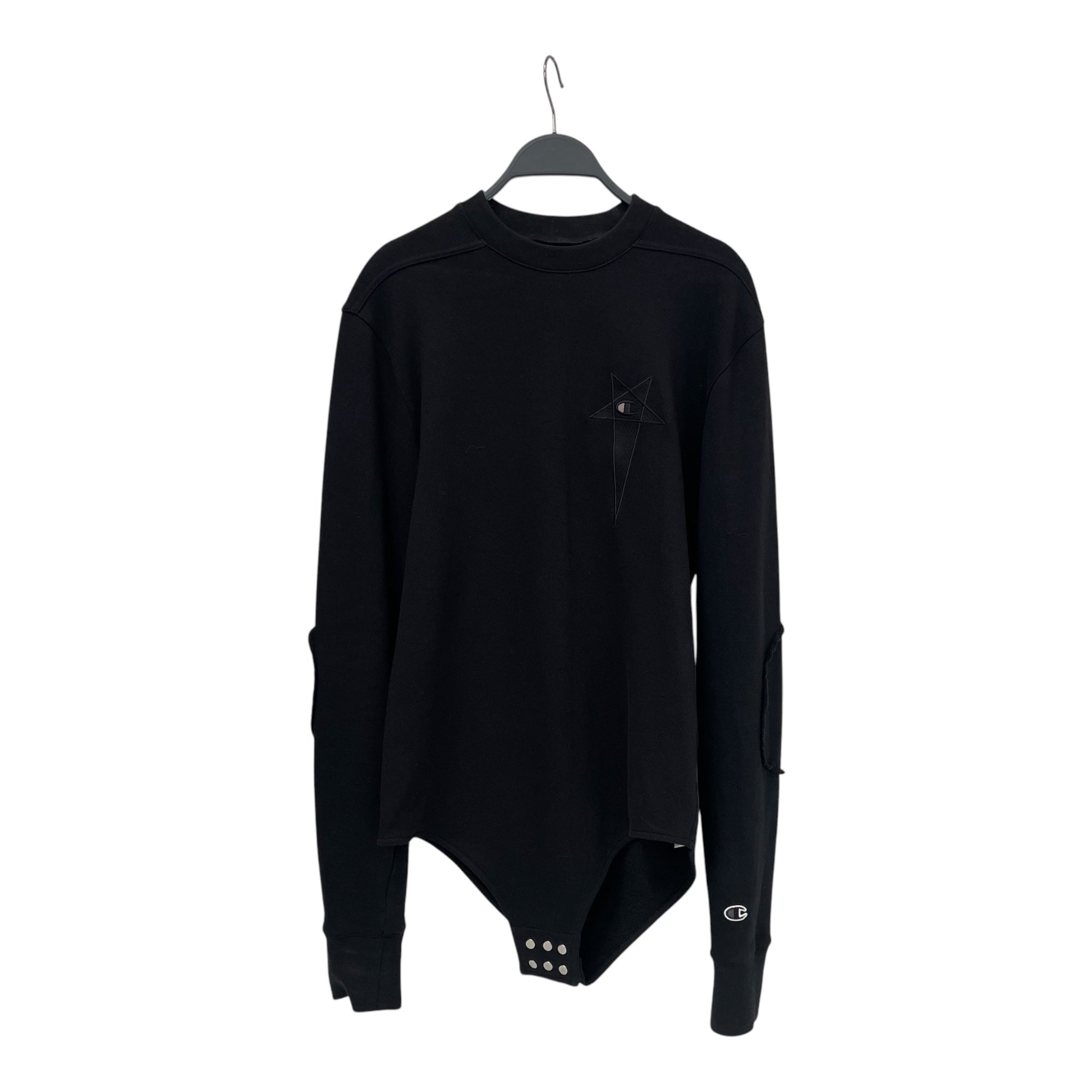 Rick Owens/Champion/Sweatshirt/XS/Cotton/BLK/BODYSUIT SWEATSHIRT view 1
