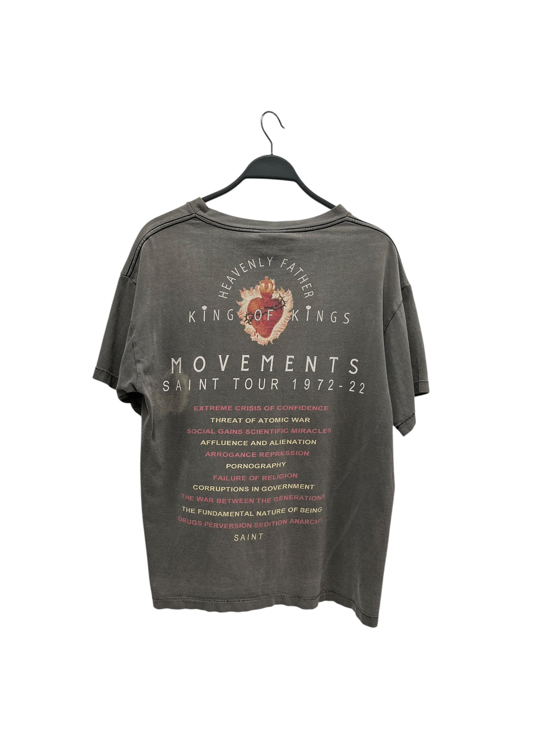SAINT MICHAEL/T-Shirt/M/Cotton/GRY/Graphic/KING OF KINGS TOUR TEE 2SIDE view 2