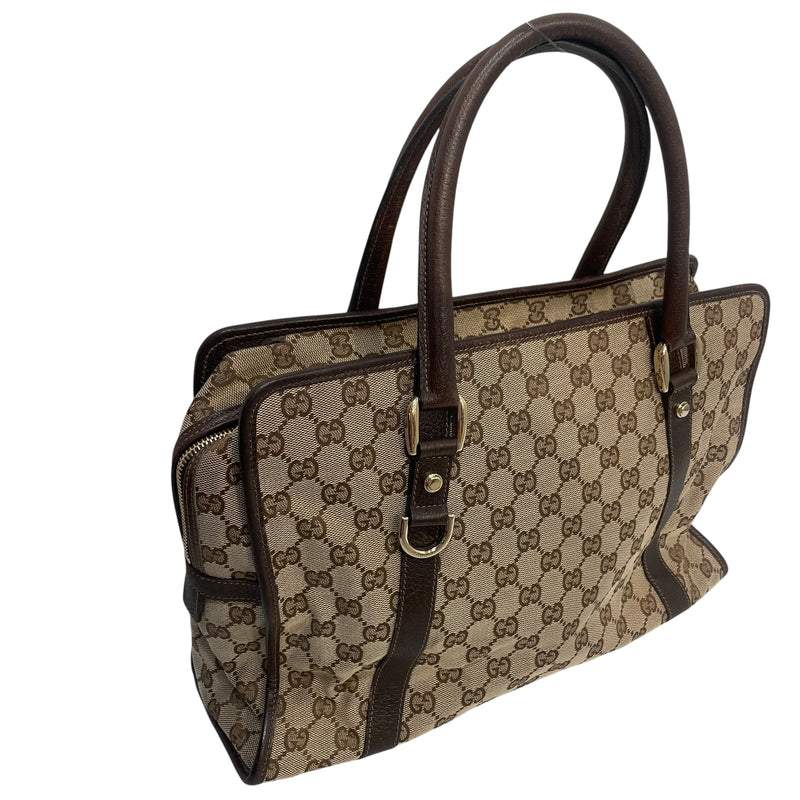 GUCCI/Bag/M/Monogram/Cotton/BRW/GG Canvas Boston